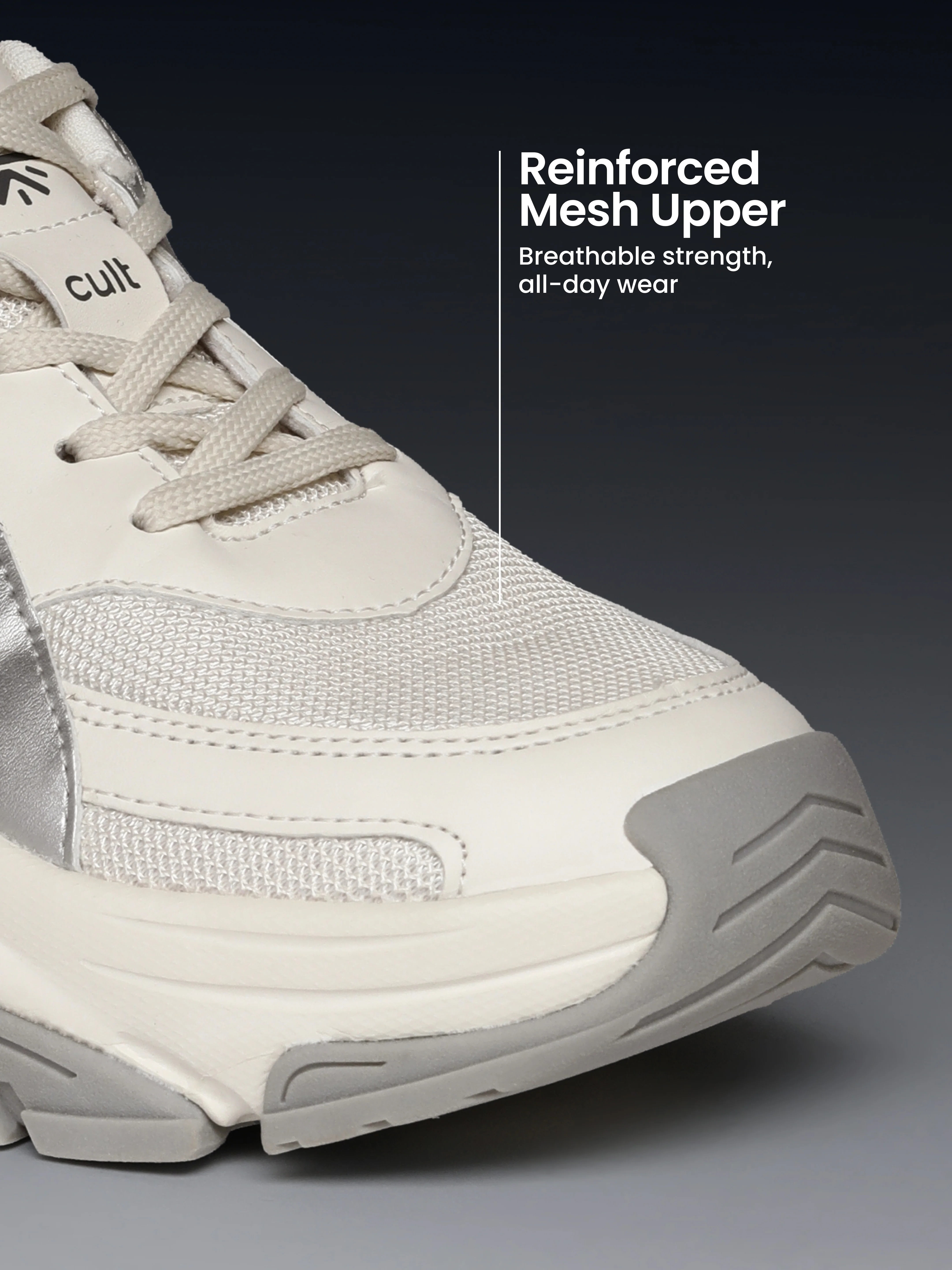 cult Women's Luna Sneakers - Off White/Silver - Image 5