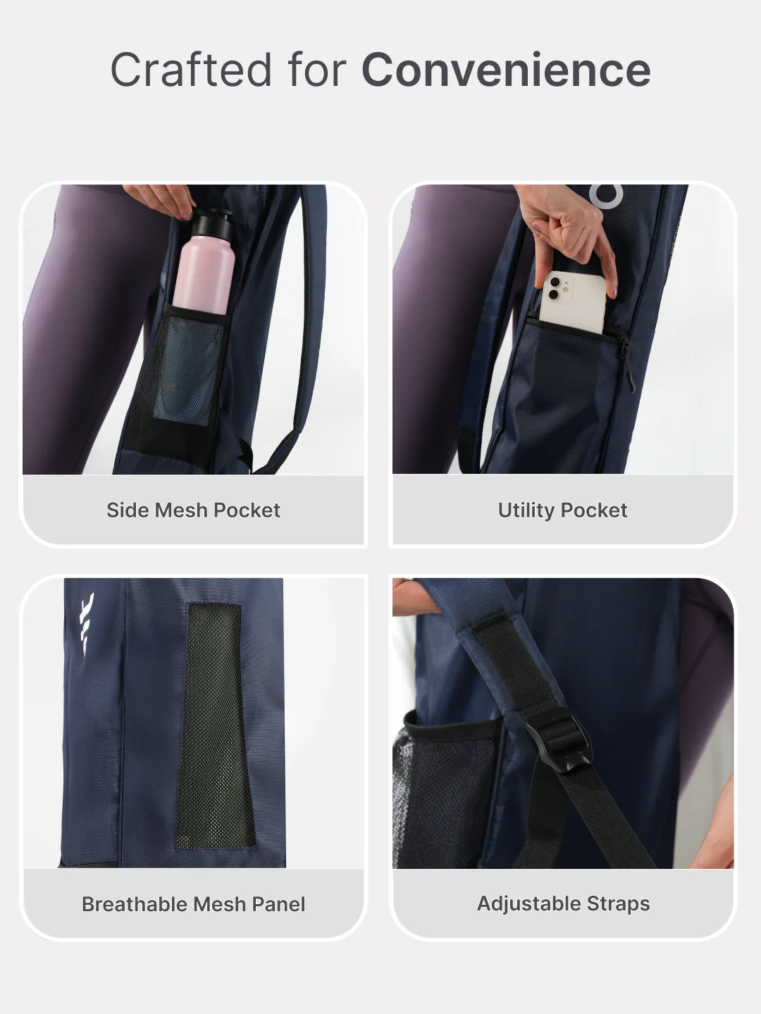 cult Yoga Bag Blue Multi Utility Pockets - Image 4