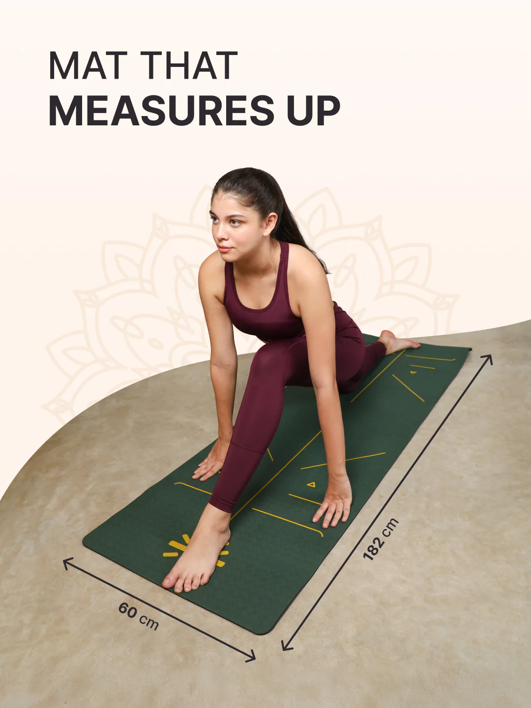 CULT Premium TPE Yoga Mat with Alignment Marks   6mm Thick Non-Slip Exercise & Pilates Mat for Men & Women, Eco-Friendly, Sweat-Resistant with Carry Strap   Green - Image 8