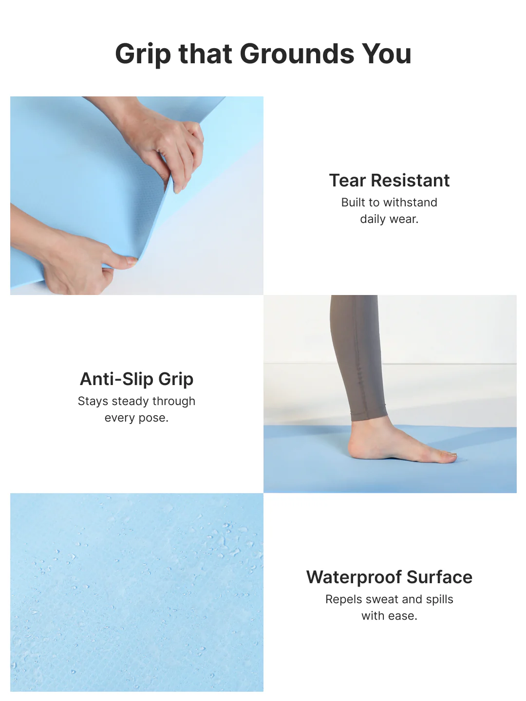 Cult Yoga Mat 4mm EVA with Carry Strap   Lightweight, Non-Slip, Cushioned & Sweat-Resistant Exercise Mat   Eco-Friendly Workout Mat for Yoga, Pilates, Meditation & Home Gym   Blue - Image 5