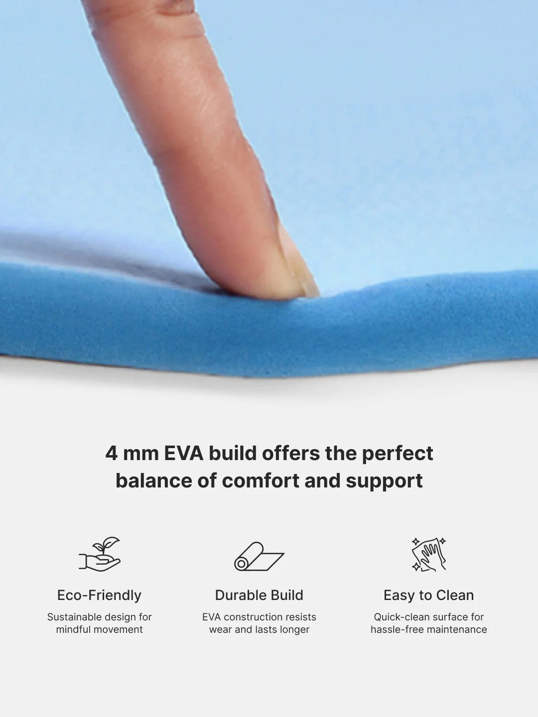 Cult Yoga Mat 4mm EVA with Carry Strap   Lightweight, Non-Slip, Cushioned & Sweat-Resistant Exercise Mat   Eco-Friendly Workout Mat for Yoga, Pilates, Meditation & Home Gym   Blue - Image 6