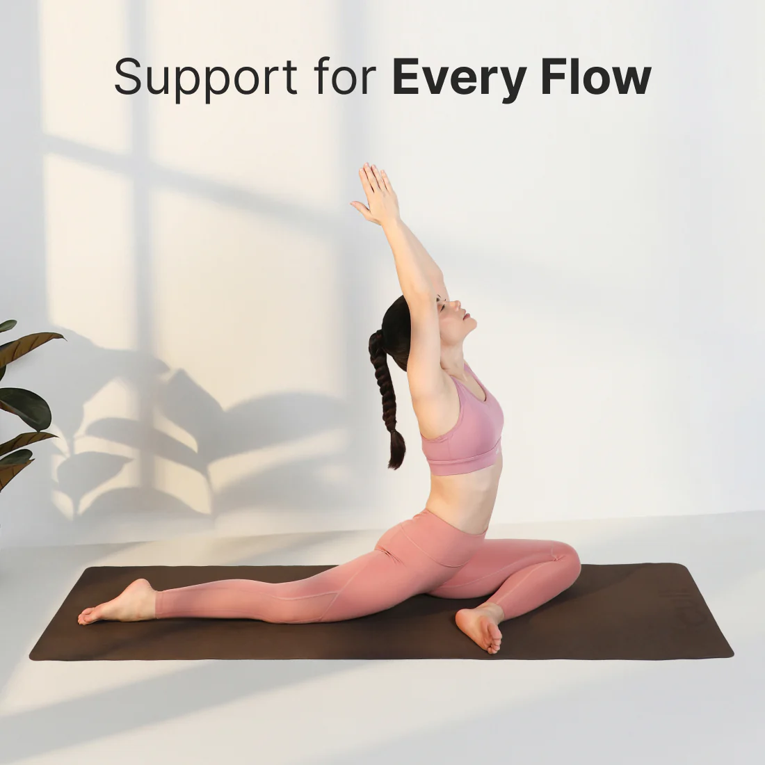Cult Yoga Mat EVA 4mm with Carry Strap   Non-Slip, Lightweight, Cushioned & Sweat-Resistant Exercise Mat   Durable, Portable & Eco-Friendly Workout Mat for Yoga, Pilates, Home Gym & Fitness   Brown - Image 3