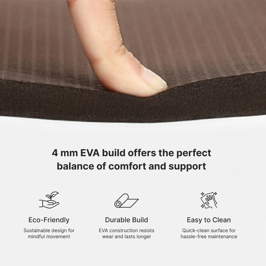 Cult Yoga Mat EVA 4mm with Carry Strap   Non-Slip, Lightweight, Cushioned & Sweat-Resistant Exercise Mat   Durable, Portable & Eco-Friendly Workout Mat for Yoga, Pilates, Home Gym & Fitness   Brown - Image 6