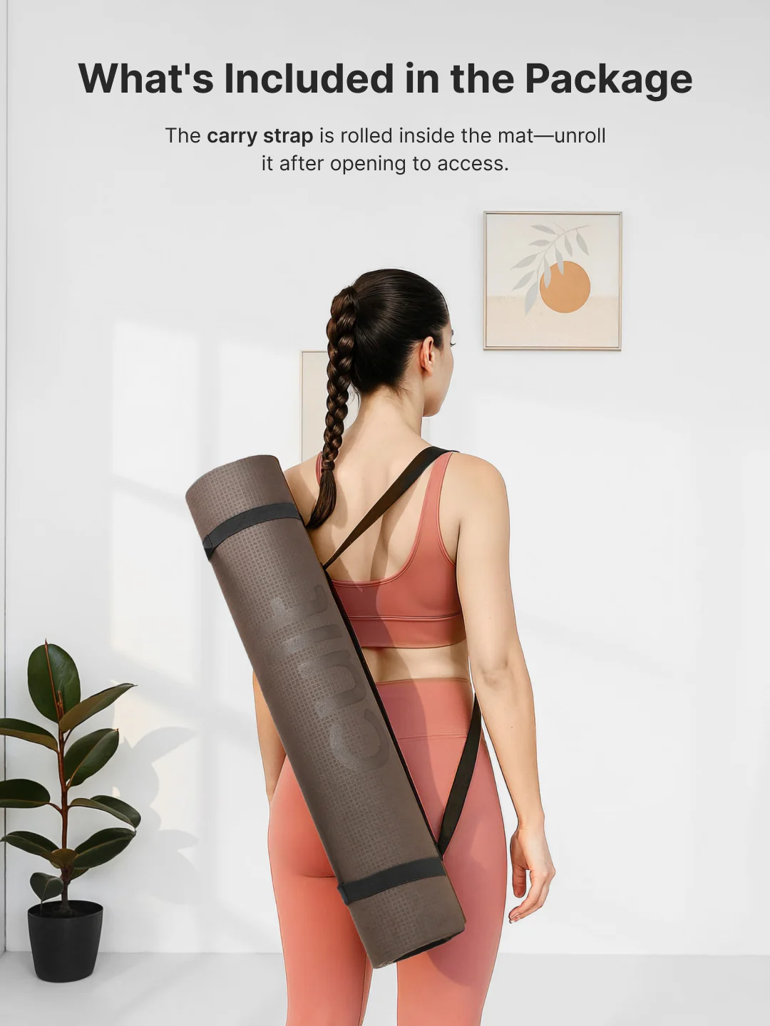 Cult Yoga Mat EVA 4mm with Carry Strap   Non-Slip, Lightweight, Cushioned & Sweat-Resistant Exercise Mat   Durable, Portable & Eco-Friendly Workout Mat for Yoga, Pilates, Home Gym & Fitness   Brown - Image 9