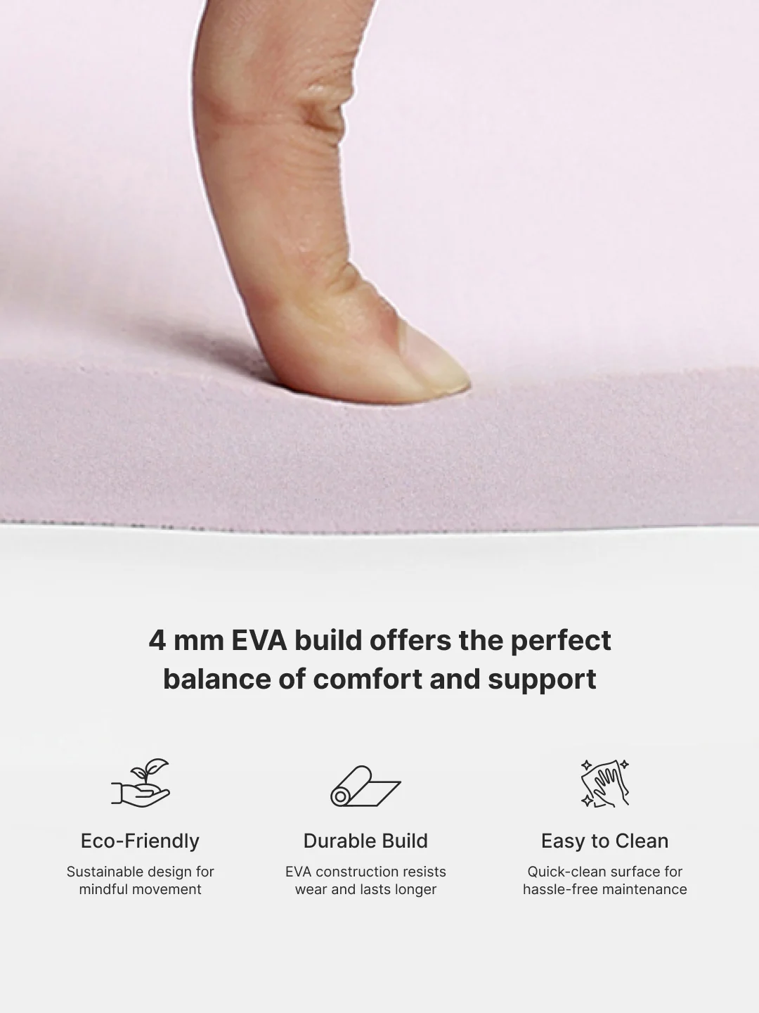 Cult Yoga Mat 4mm EVA with Carry Strap   Lightweight, Non-Slip, Cushioned & Sweat-Resistant Exercise Mat   Eco-Friendly Workout Mat for Yoga, Pilates, Meditation & Home Gym   Pink - Image 6