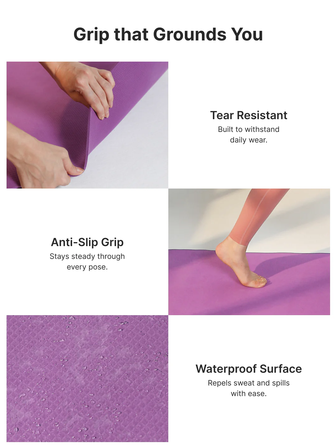 Cult Yoga Mat EVA 5mm with Carry Strap   Non-Slip, Lightweight & Cushioned Exercise Mat   Sweat-Resistant, Durable & Eco-Friendly for Yoga, Pilates, Stretching, Meditation & Home Gym   Purple - Image 5