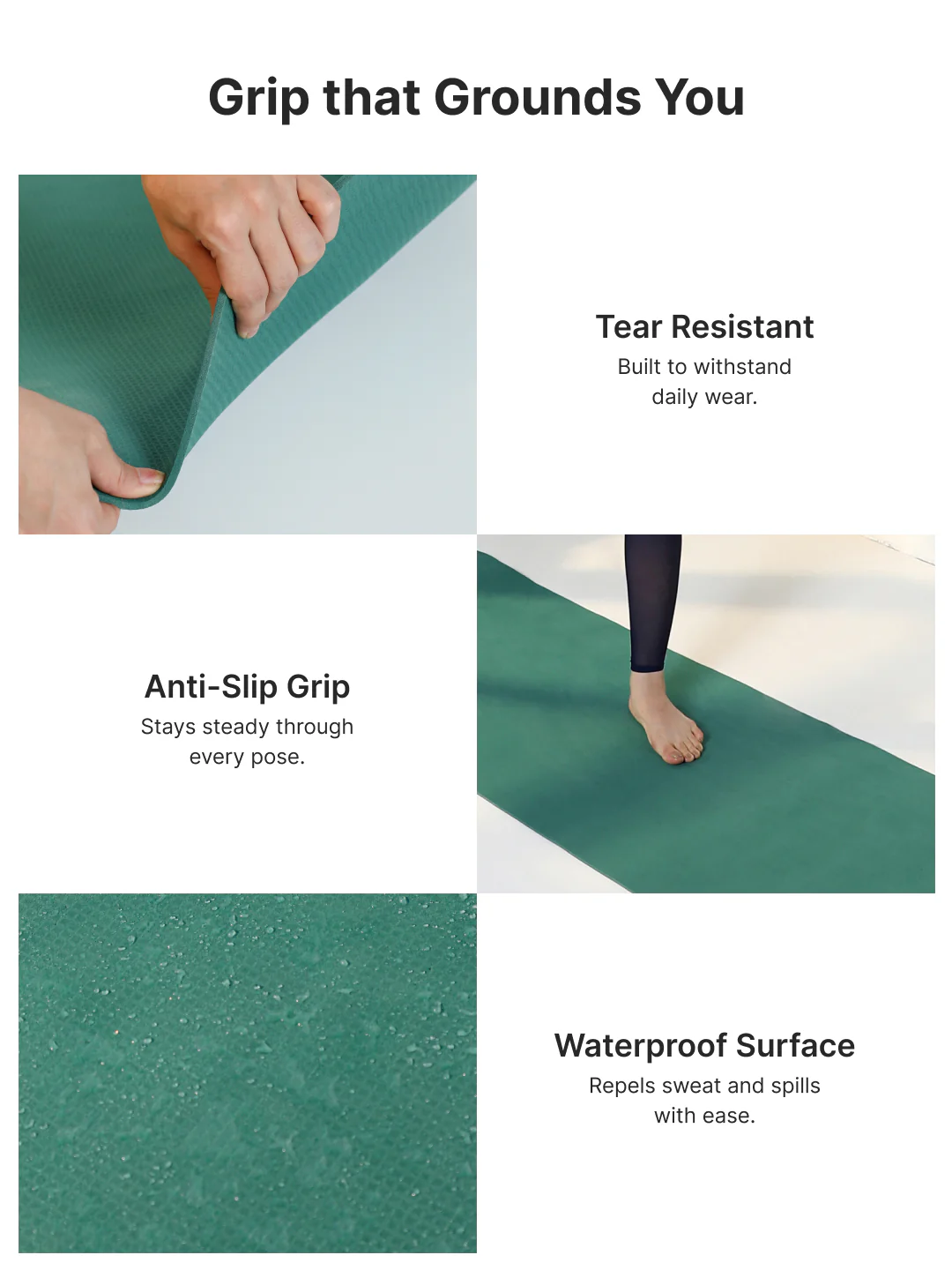 Cult Yoga Mat EVA 5mm with Carry Strap   Non-Slip, Cushioned, Sweat-Resistant, Eco-Friendly Workout Mat for Home Gym & Fitness   Sage Green - Image 5