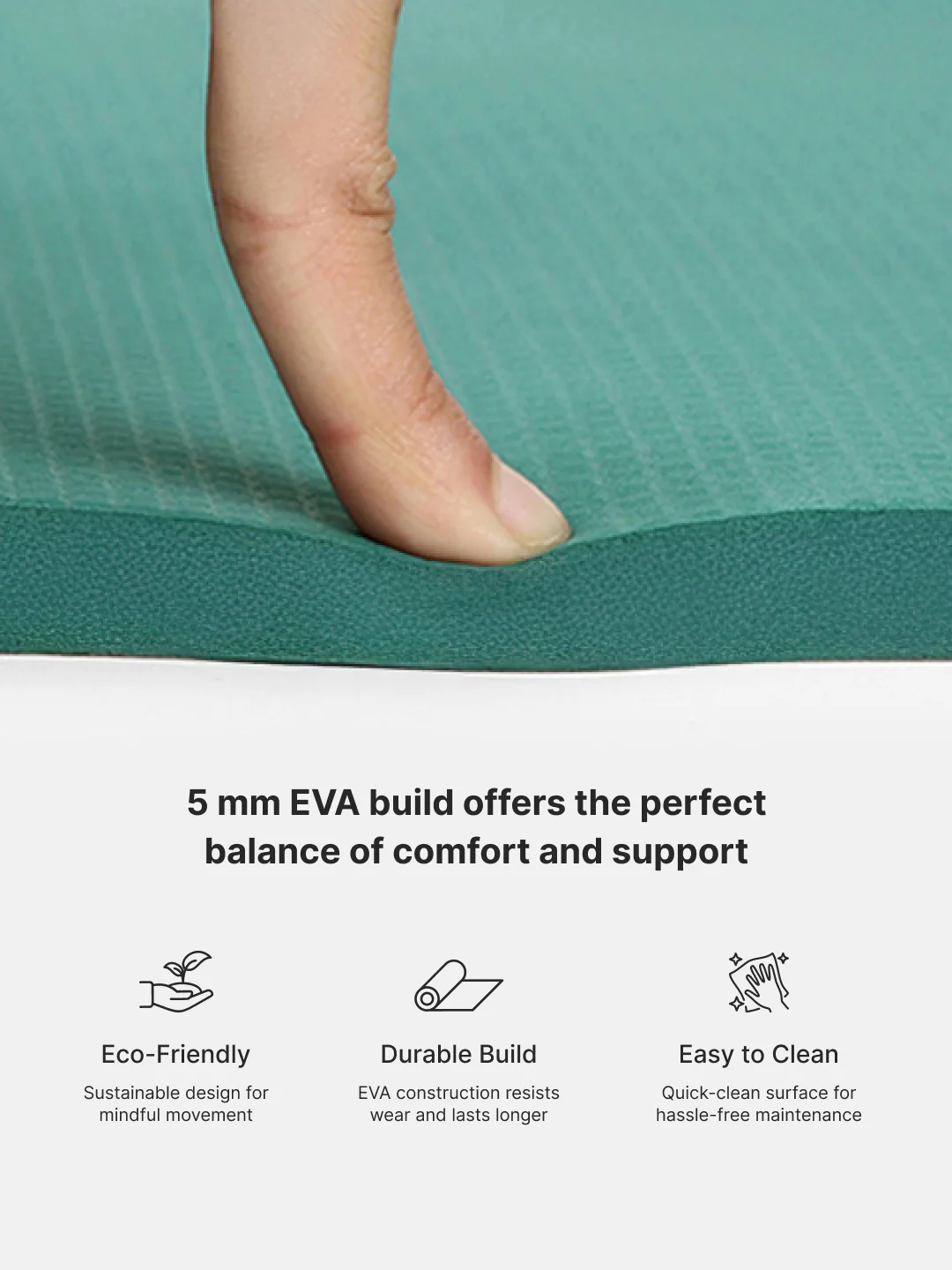 Cult Yoga Mat EVA 5mm with Carry Strap   Non-Slip, Cushioned, Sweat-Resistant, Eco-Friendly Workout Mat for Home Gym & Fitness   Sage Green - Image 6