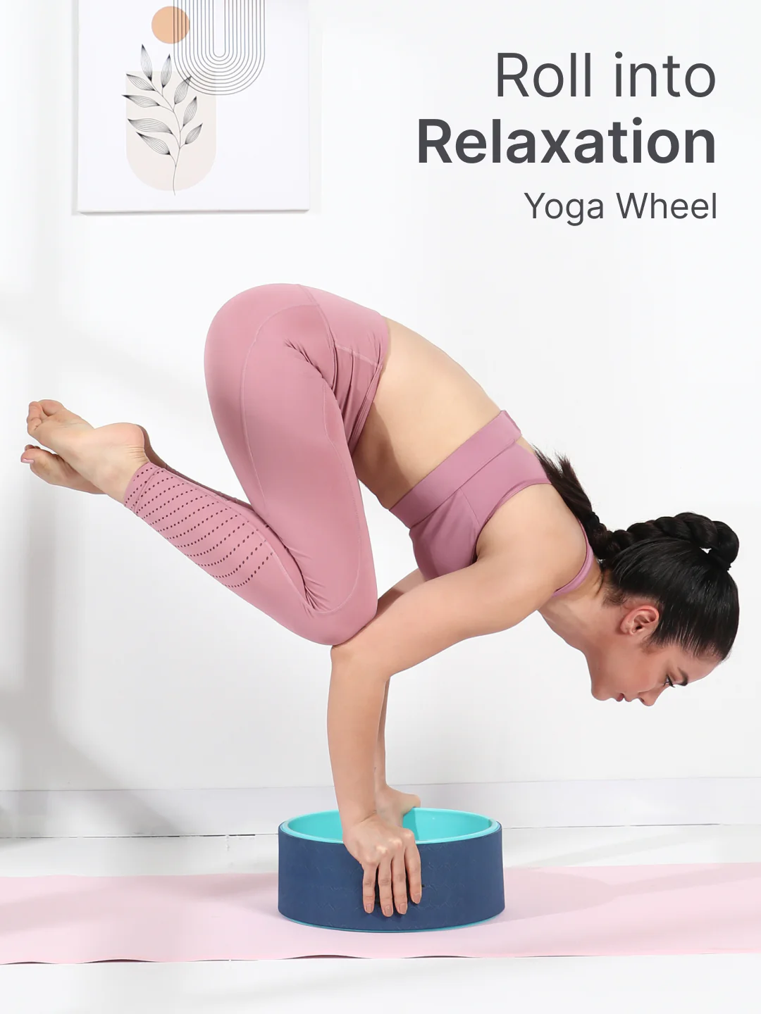 cult Yoga Wheel for Stretching and Balance Blue - Image 2