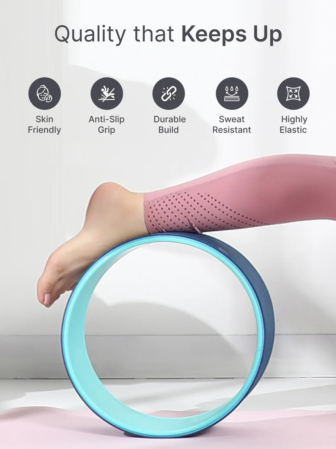 cult Yoga Wheel for Stretching and Balance Blue - Image 3