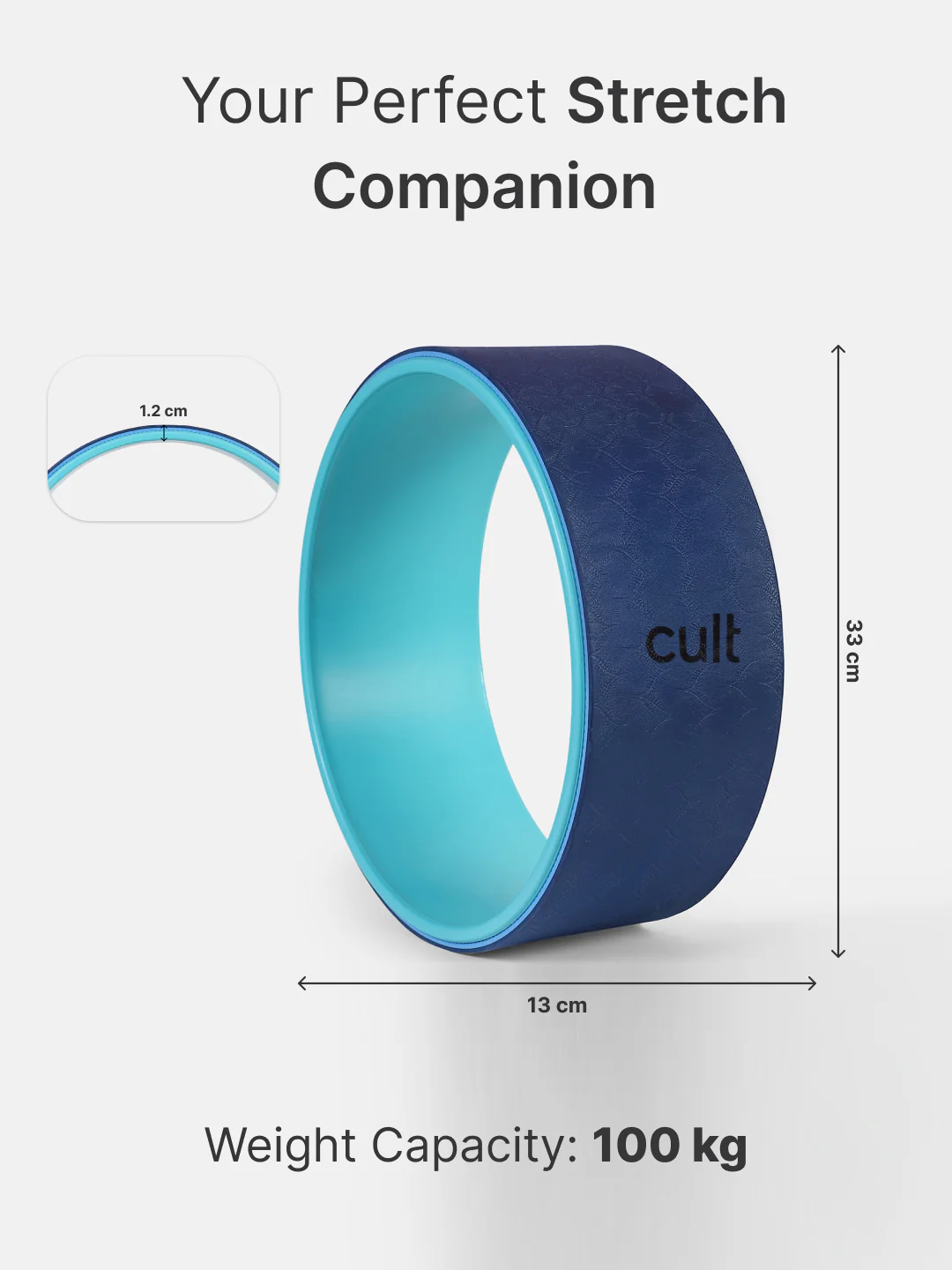 cult Yoga Wheel for Stretching and Balance Blue - Image 6