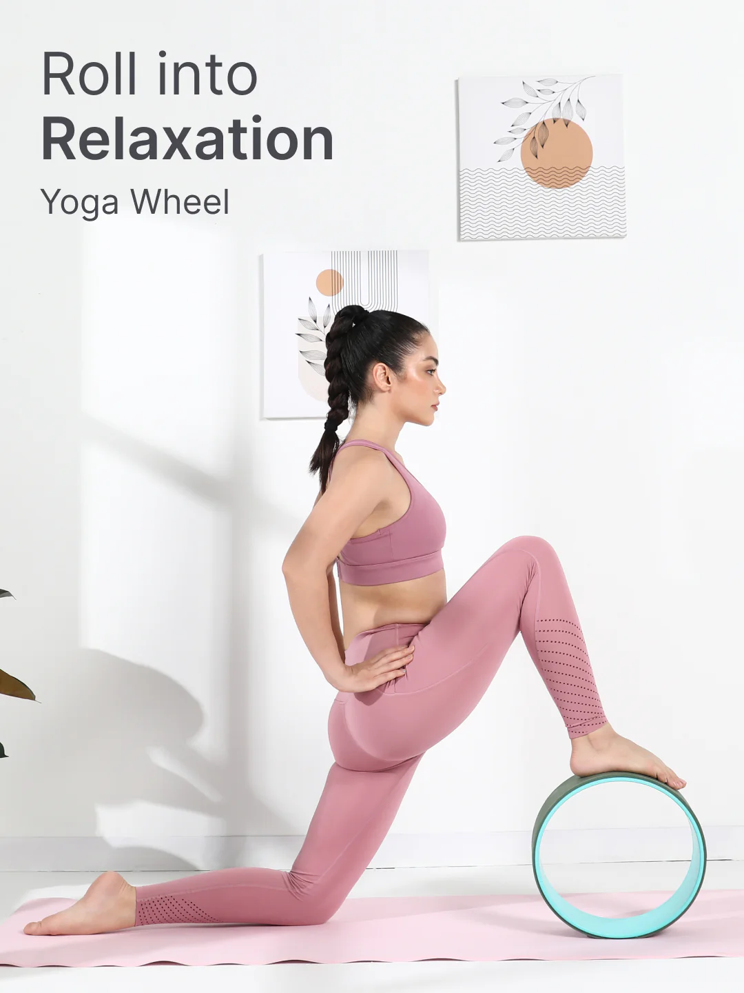 cult Yoga Wheel for Stretching and Balance Green - Image 2