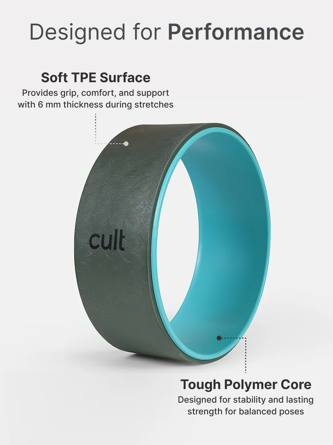 cult Yoga Wheel for Stretching and Balance Green - Image 4