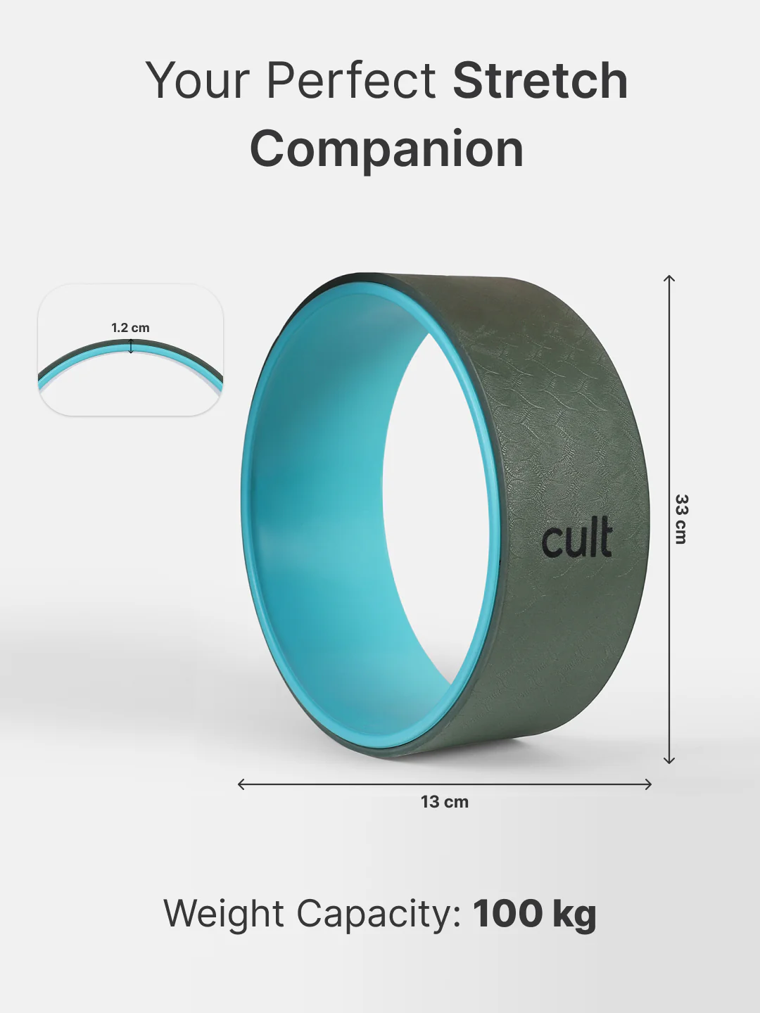 cult Yoga Wheel for Stretching and Balance Green - Image 6