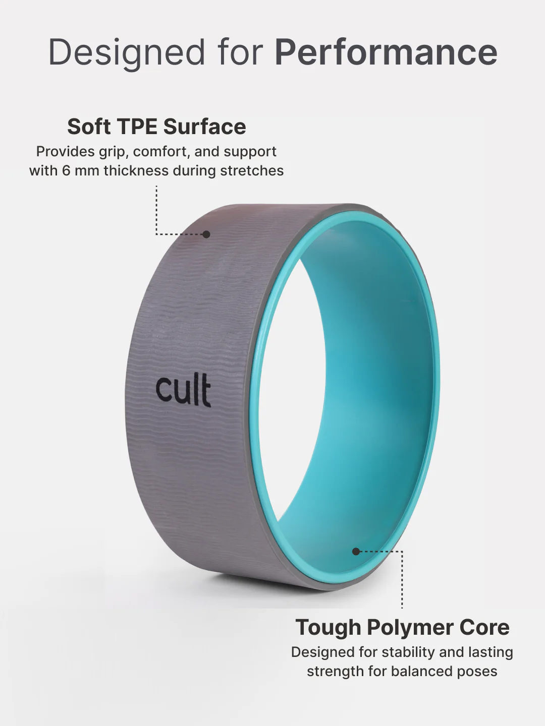 cult Yoga Wheel for Stretching and Balance Grey - Image 4