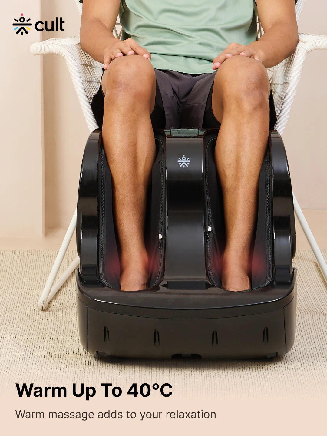 Cult Zen Foot & calf massager with Air Compression, Vibration & Warm Therapy, Pain Relief, Improves Blood Circulation, Suitable for Home usage - Image 4
