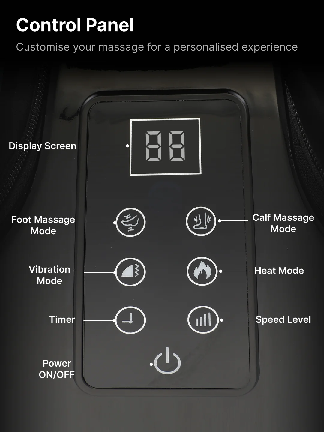 Cult Zen Foot & calf massager with Air Compression, Vibration & Warm Therapy, Pain Relief, Improves Blood Circulation, Suitable for Home usage - Image 6