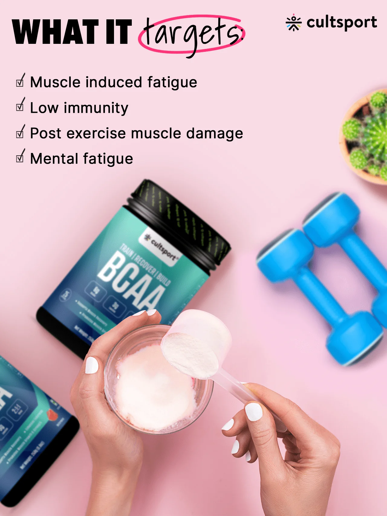 BCAA Powder, 300g | Sugar Free (Intra & Post Workout Drink) Muscle Recovery with Amino Acids | 6g BCAAs for Men & Women | Watermelon Flavor | 10 g serving - Image 5