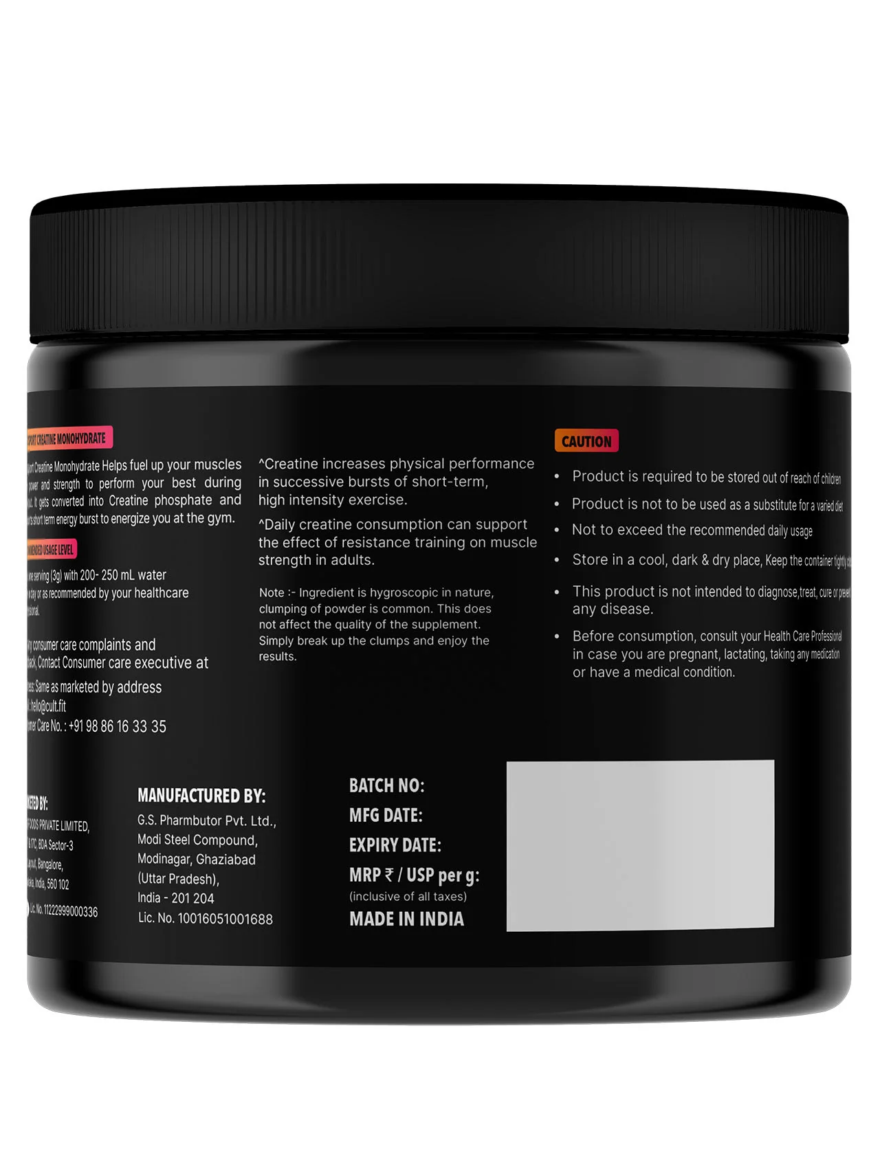 Cultsport Creatine Monohydrate  100 g | Micronised | 100% Vegetarian | Unflavoured |  Dairy-Free | Gluten-Free - Image 2