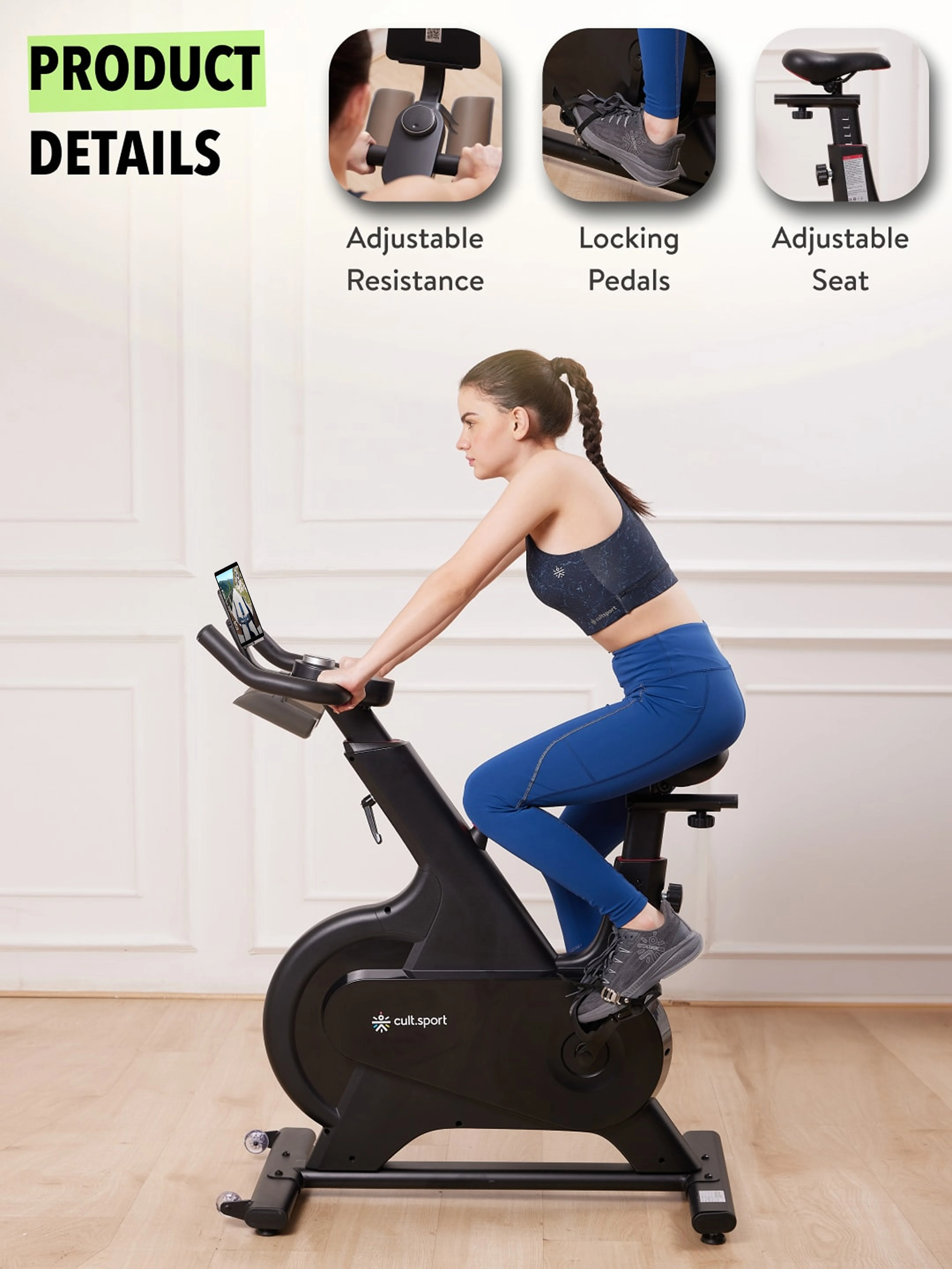 Smartbike Danville | 6.5kg Flywheel | Max Weight-130kg | 100 Level Magnetic Resistance (with 6 months extended warranty) - Image 5