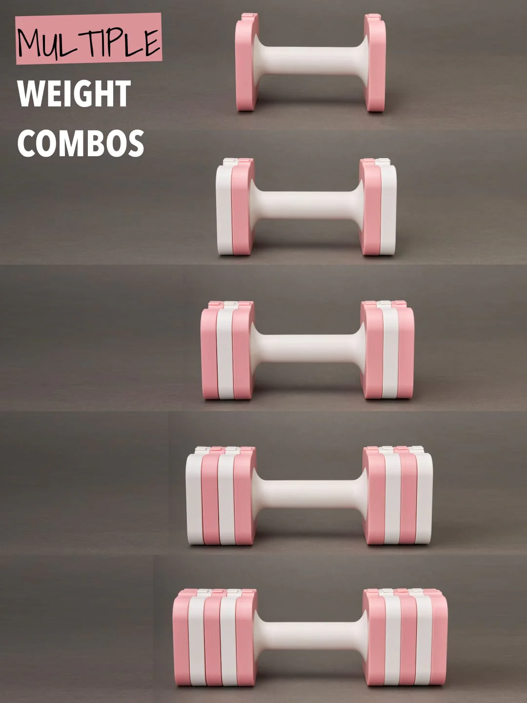 Cultsport Derby, Pack of 2 Adjustable Dumbbell for Strength Workout at Home (Pink), 6 Months Warranty - Image 4