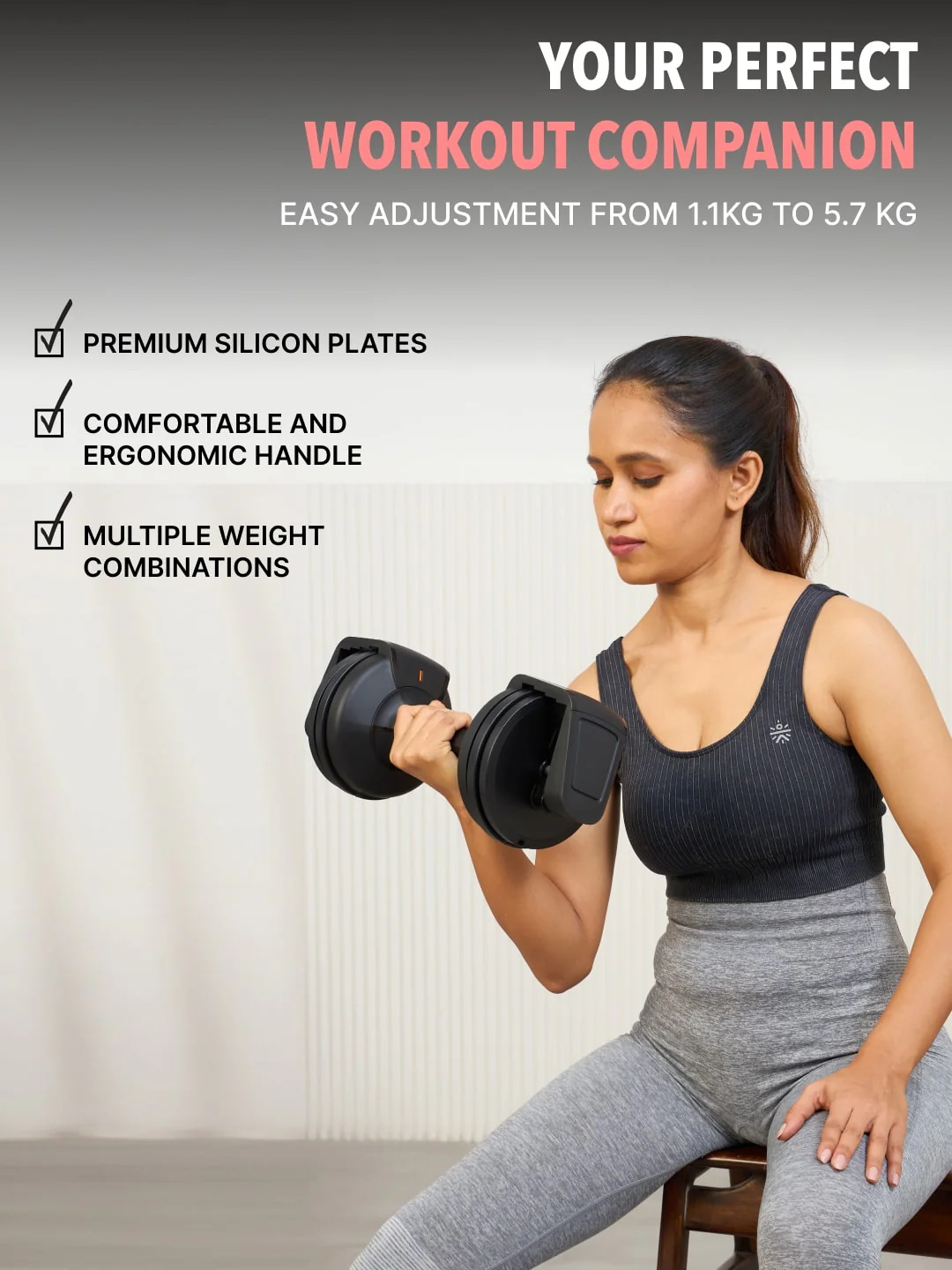 Divo Adjustable Dumbbell (Pack of 1) for Men & Women for Fitness and Home Workout, Adjustable Dumbbell 5.7 KG.(6 months extended warranty only on Cultsport.com) - Image 7