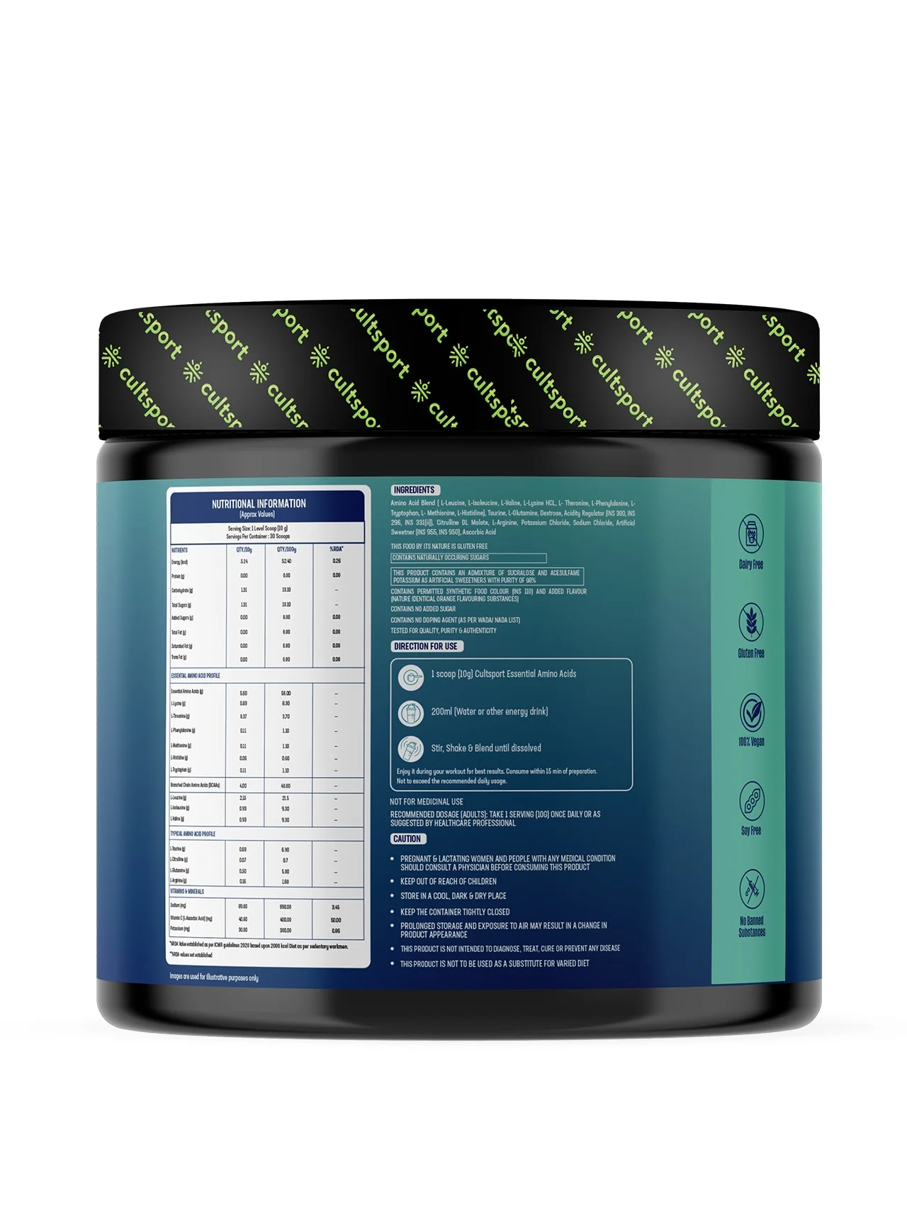 EAA - 300 g | All 9 Essential Amino Acids with BCAA | Helps increase Hydration & Energy Levels | Sugar Free | Orange Flavor, 10 g serving - Image 2