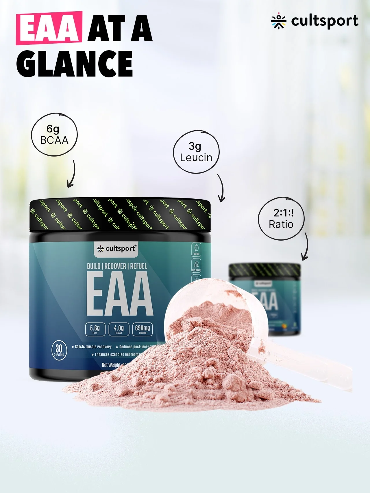 EAA - 300 g | All 9 Essential Amino Acids with BCAA | Helps increase Hydration & Energy Levels | Sugar Free | Orange Flavor, 10 g serving - Image 7