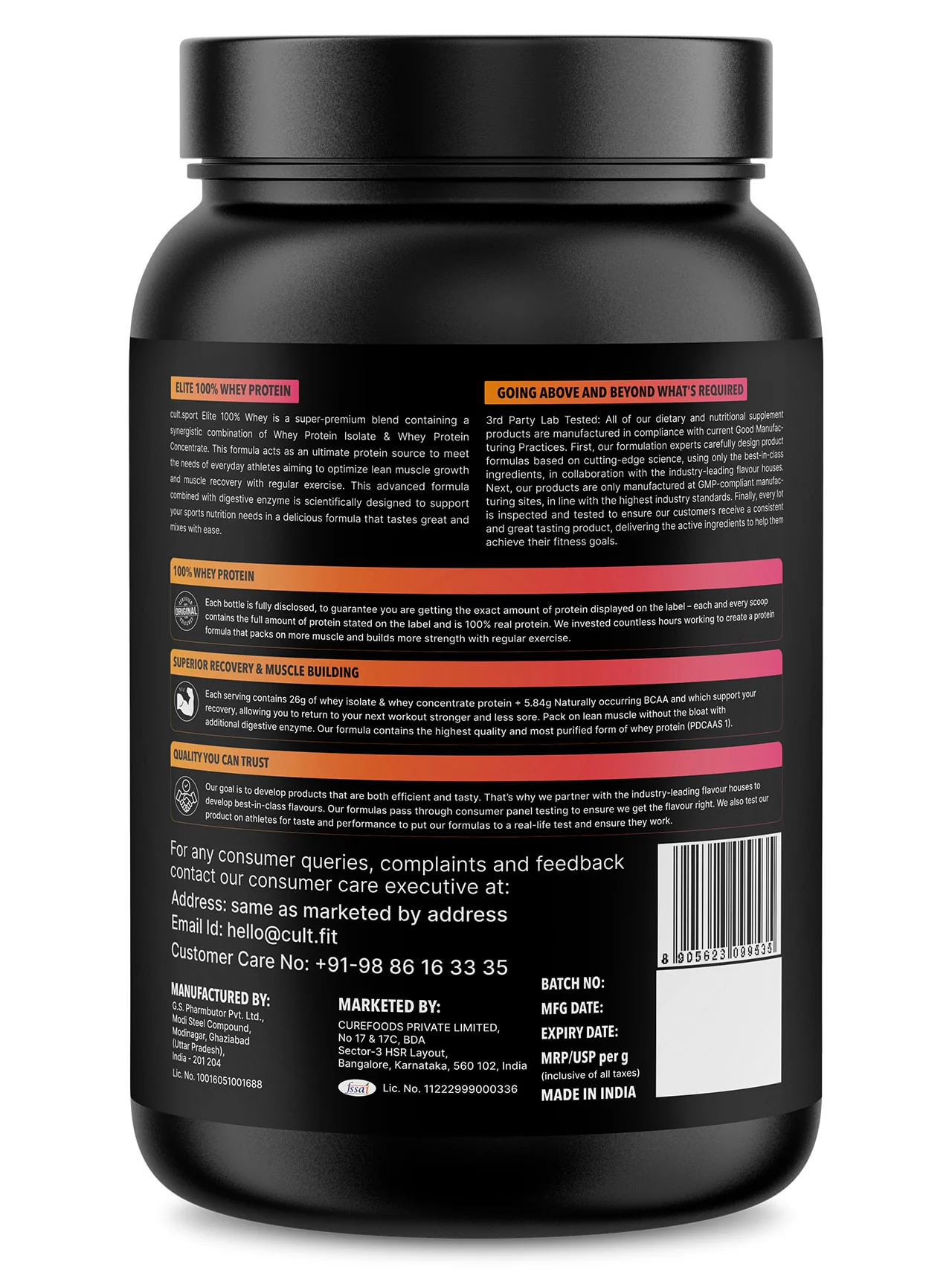 100% Whey Protein Premium Protein - 2kg | Sugar free | Protein Powder for Men & Women for Muscle Support & Recovery | 25g Protein Per Serving | 2.5g BCAA, 3.9g Glutamic acid | Belgium Dark Chocolate - Image 2