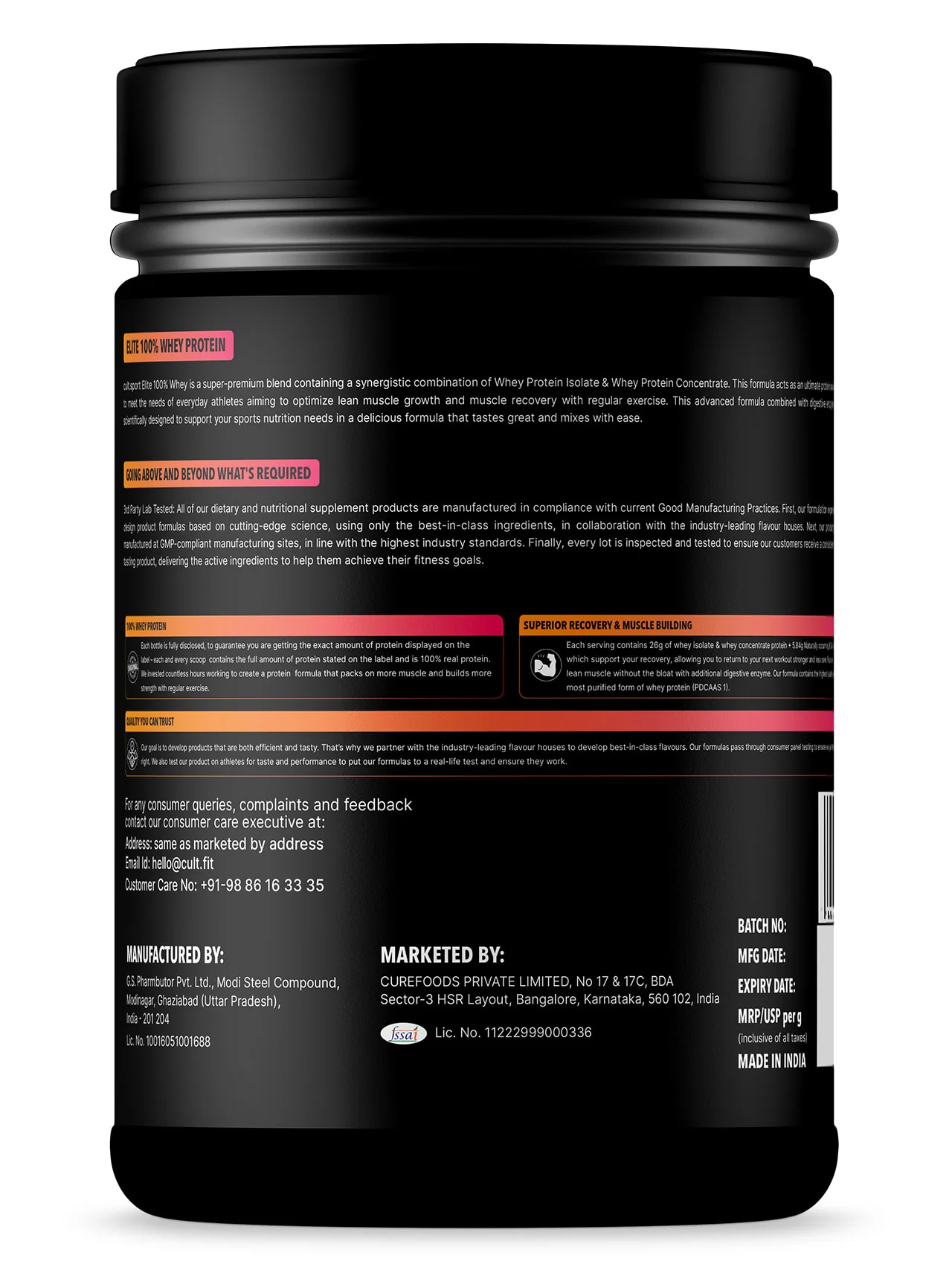 100% Whey Protein Premium Protein - 500g | Sugar free | Protein Powder for Men & Women for Muscle Support & Recovery | 25g Protein Per Serving | 2.5g BCAA, 3.9g Glutamic acid | Belgium Dark Chocolate - Image 2