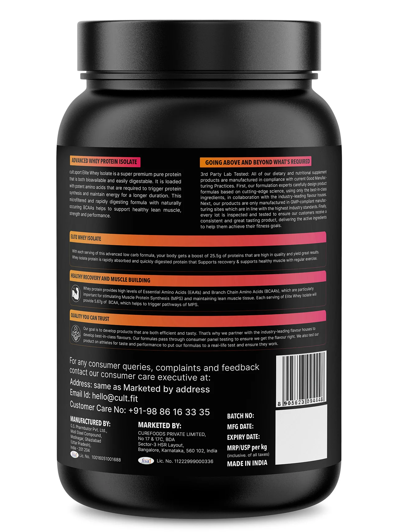 Elite Whey Isolate Advanced Whey Protein - 1.81Kg | Protein Powder for Men & Women for Muscle Building & Recovery | 25g Protein Per Serving | 5g BCAA | 4.2g L - glutamine | Sugar free | Dutch Dark Chocolate - Image 3