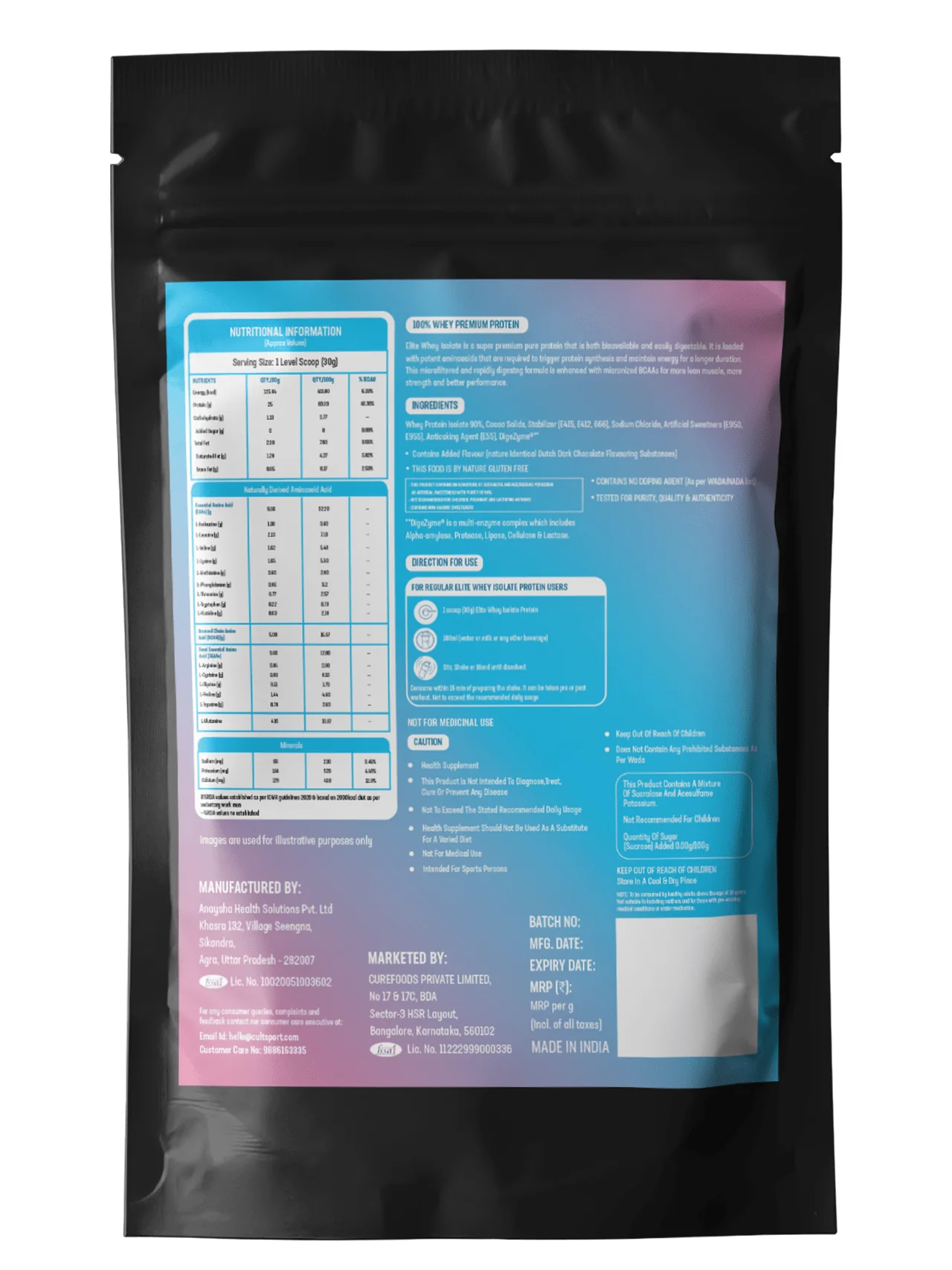 Cultsport Elite Whey Isolate Protein, 30g - Image 2
