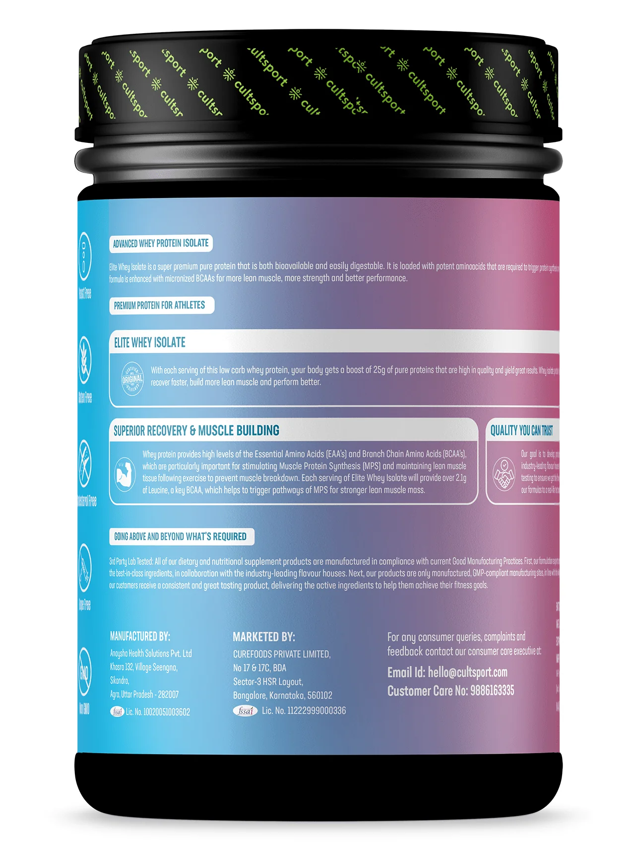 Elite Whey Isolate Advanced Whey Protein - 454 g | Protein Powder for Men & Women for Muscle Building & Recovery | 25g Protein Per Serving | 5g BCAA | 4.2g L - glutamine | Sugar free | Dutch Dark Chocolate - Image 3