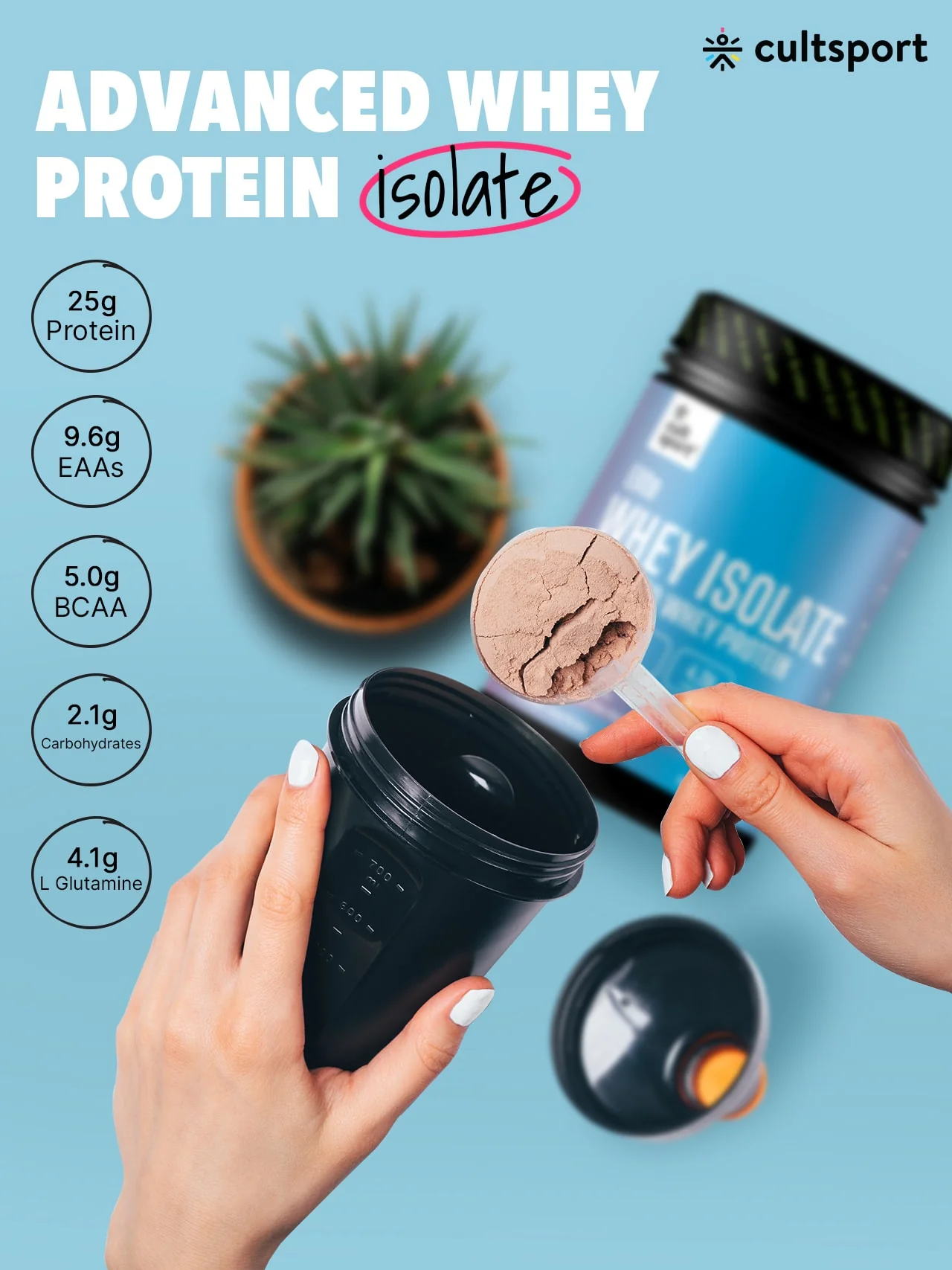 Elite Whey Isolate Advanced Whey Protein - 454 g | Protein Powder for Men & Women for Muscle Building & Recovery | 25g Protein Per Serving | 5g BCAA | 4.2g L - glutamine | Sugar free | Dutch Dark Chocolate - Image 4