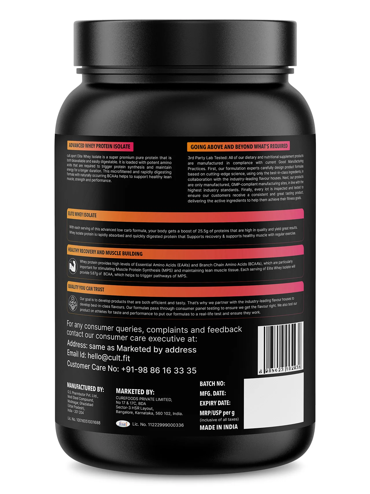 Elite Whey Isolate Advanced Whey Protein - 908g | Protein Powder for Men & Women for Muscle Building & Recovery | 25g Protein Per Serving | 5g BCAA | 4.2g L - glutamine | Sugar free | Dutch Dark Chocolate - Image 2