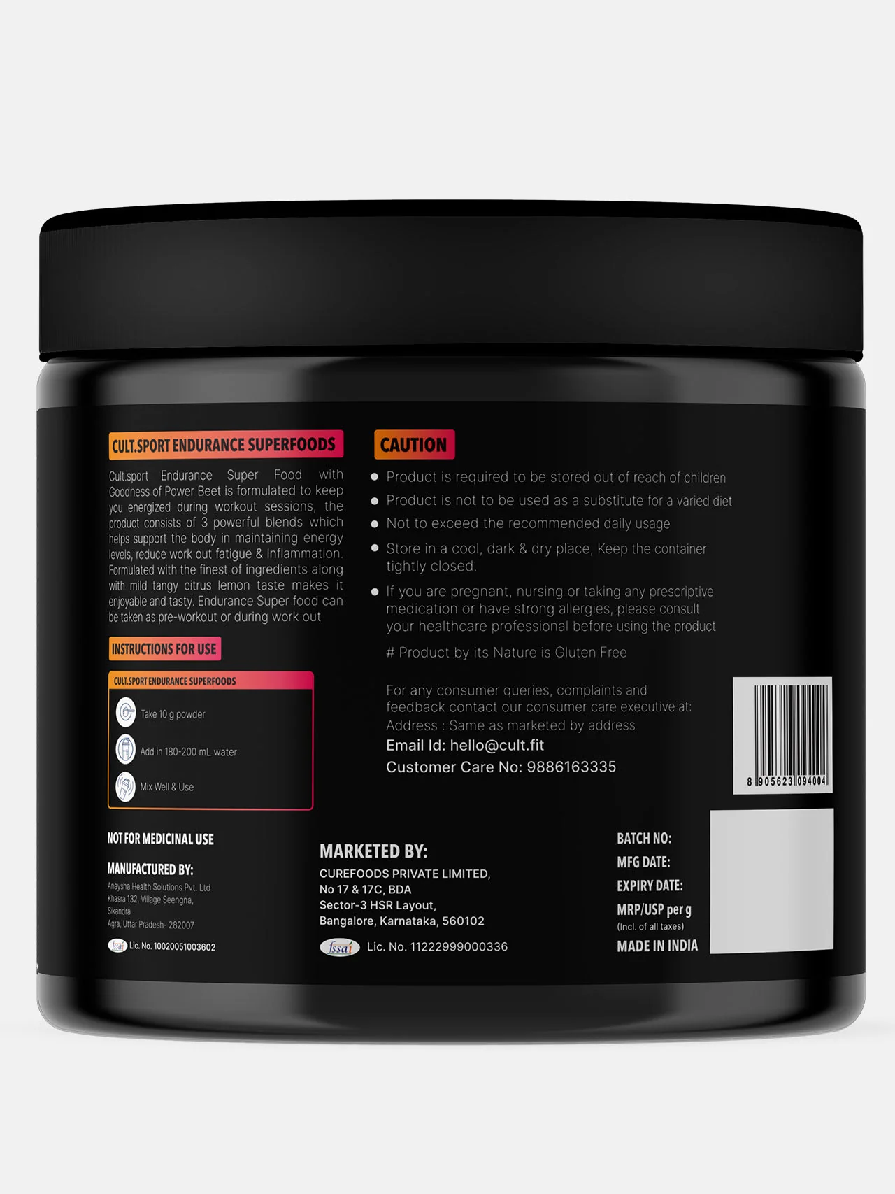 Cultsport Endurance Superfood With Power Beets | Beetroot Extract | Antioxidants | Nitrate Blend | L-Carnitine, L -arginine, Dextrose, etc. | No Artificial Colour | No Artificial Flavour - Image 2