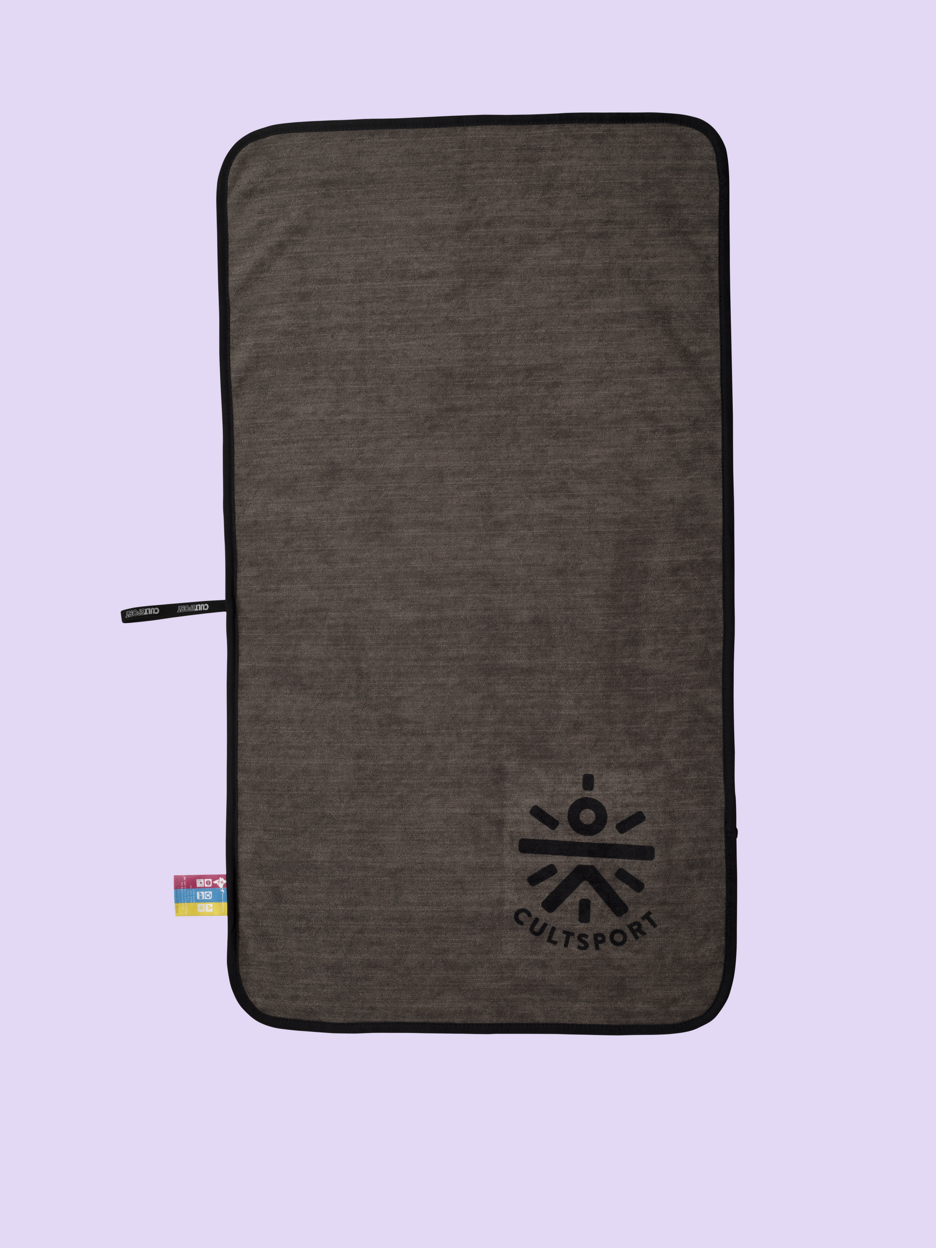 Castal Rock Grey Microfibre Black Gym Towel - Image 2