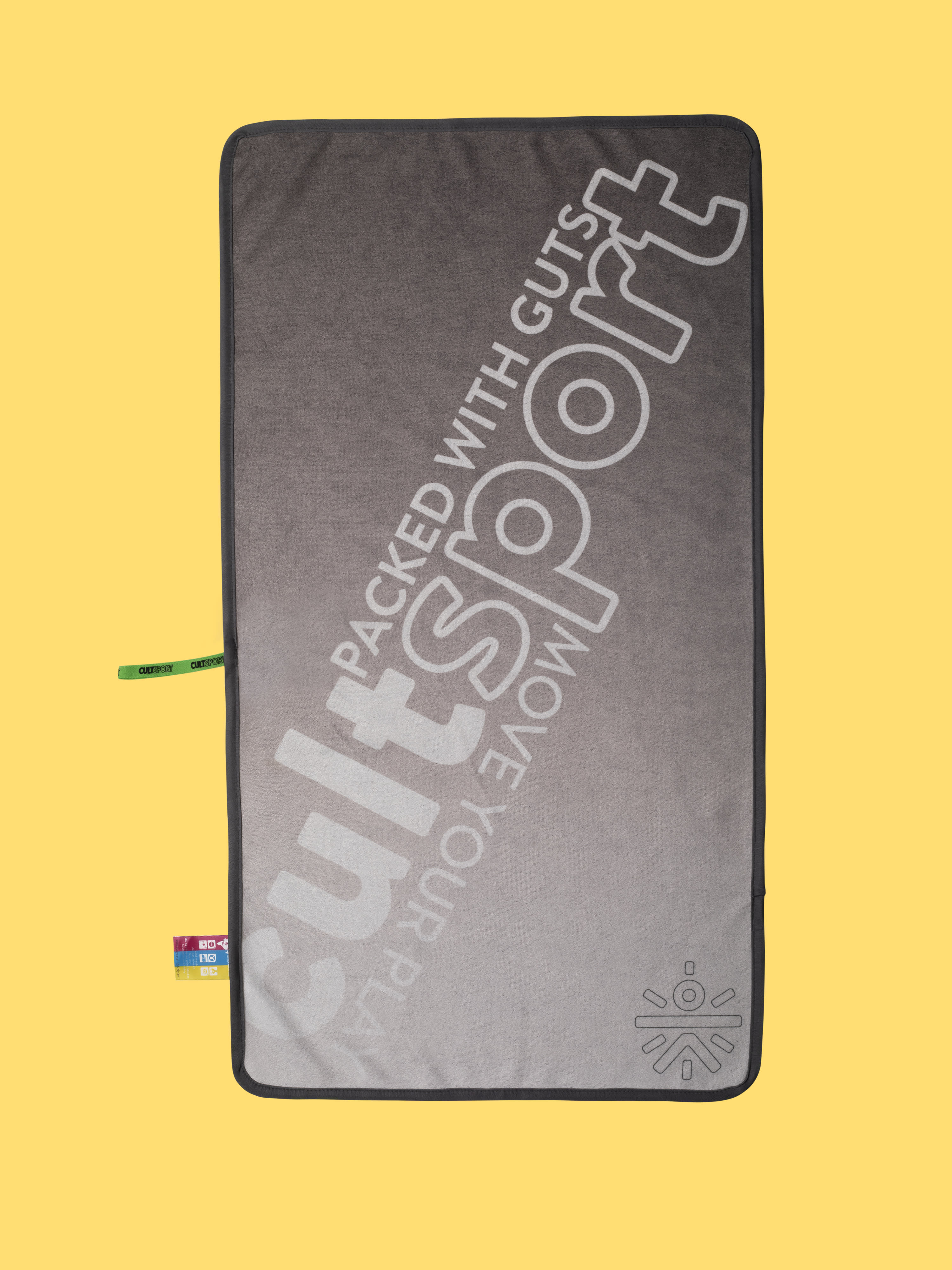 Packed With Guts Grey Gym Towel - Image 2