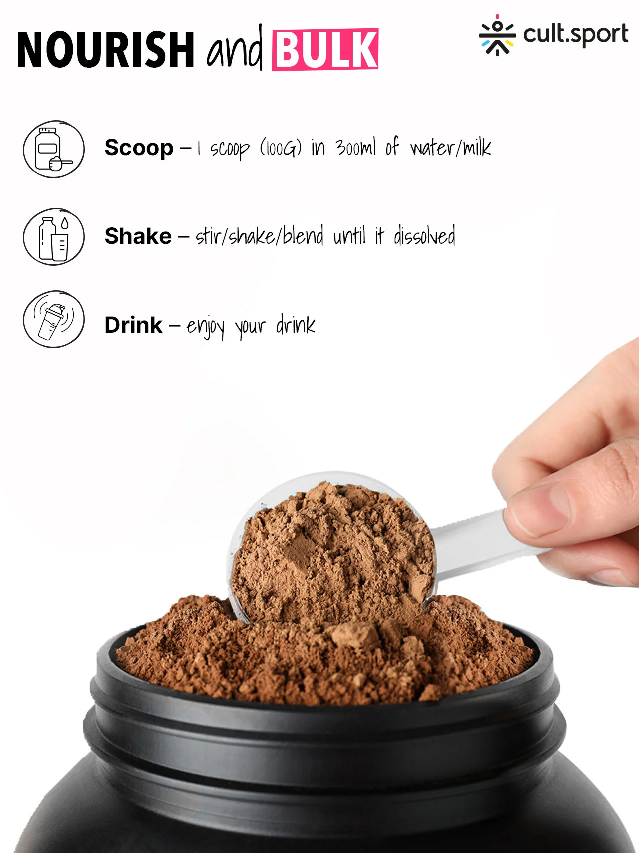 Cultsport Plant-Based Mass Gainer | Triple Chocolate Flavour | Gluten-Free | Cholesterol-Free - Image 8