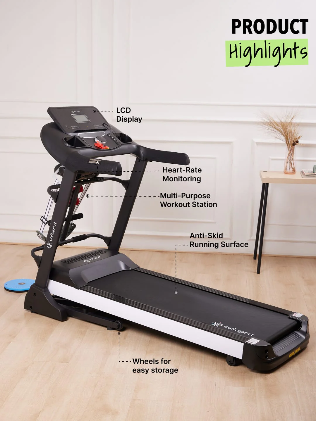 Smartrun Canoas 5.5 HP Peak Treadmill | 15-level Auto-Incline & Massager | Max Weight-130kg | Max Speed-16kmph (with 6 Months Extended Warranty) - Image 4