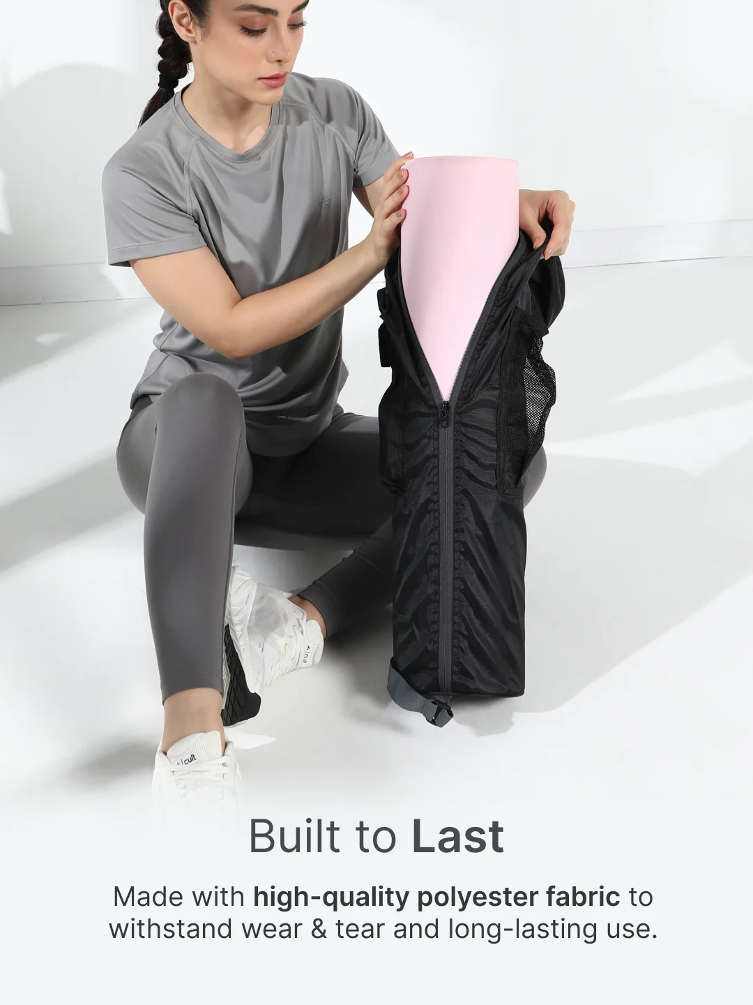 cult Yoga Mat Bag Black with Adjustable Shoulder Strap Fits Up to 6mm Mat - Image 5