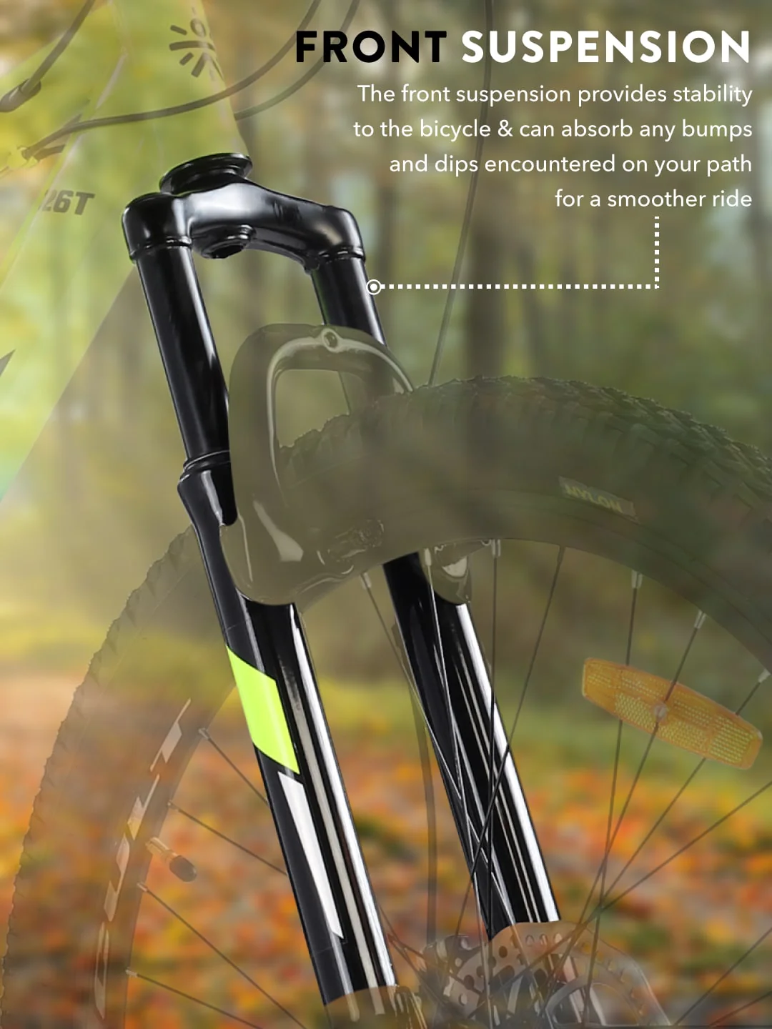 DAUNTLESS21S26TGREENBLUE Steel 21 Speed Shimano Gear 26 inch Mountain Cycle, Dual Disc Brake, Front Suspension, Double Wall Rim - Image 7