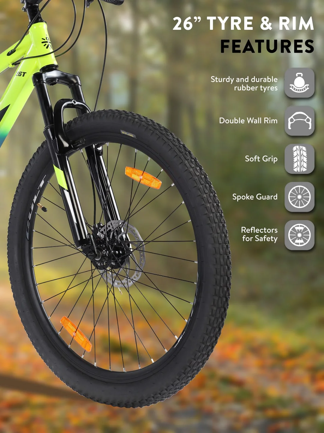 DAUNTLESS21S26TGREENBLUE Steel 21 Speed Shimano Gear 26 inch Mountain Cycle, Dual Disc Brake, Front Suspension, Double Wall Rim - Image 8