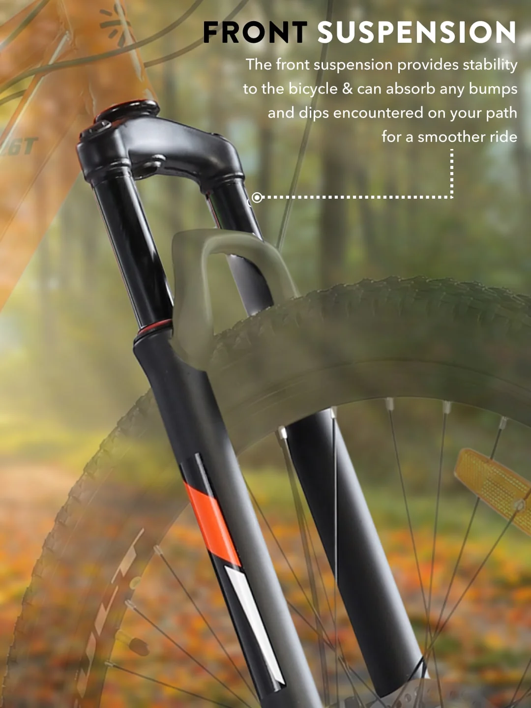 DAUNTLESS21S26TORANGEBLACK Steel 21 Speed Shimano Gear 26 inch Mountain Cycle, Dual Disc Brake, Front Suspension, Double Wall Rim - Image 7