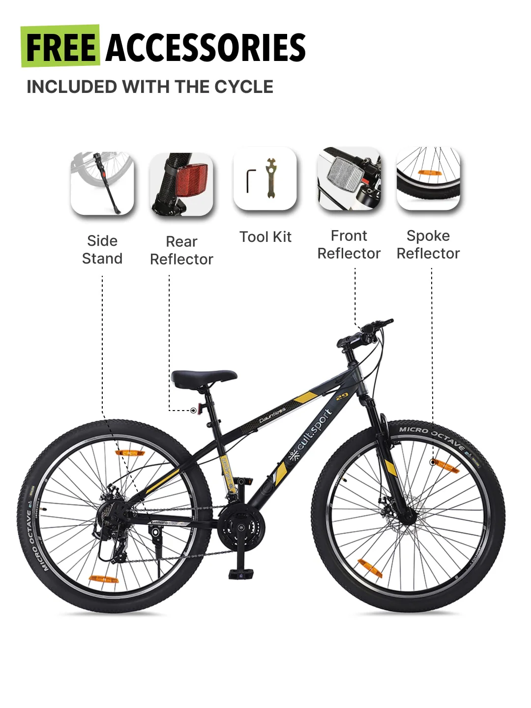 DAUNTLESS21S29TGREYBLACKSteel 21 Speed Shimano Gear 29 inch Mountain Cycle, Dual Disc Brake, Front Suspension and Double Wall Rim - Image 10