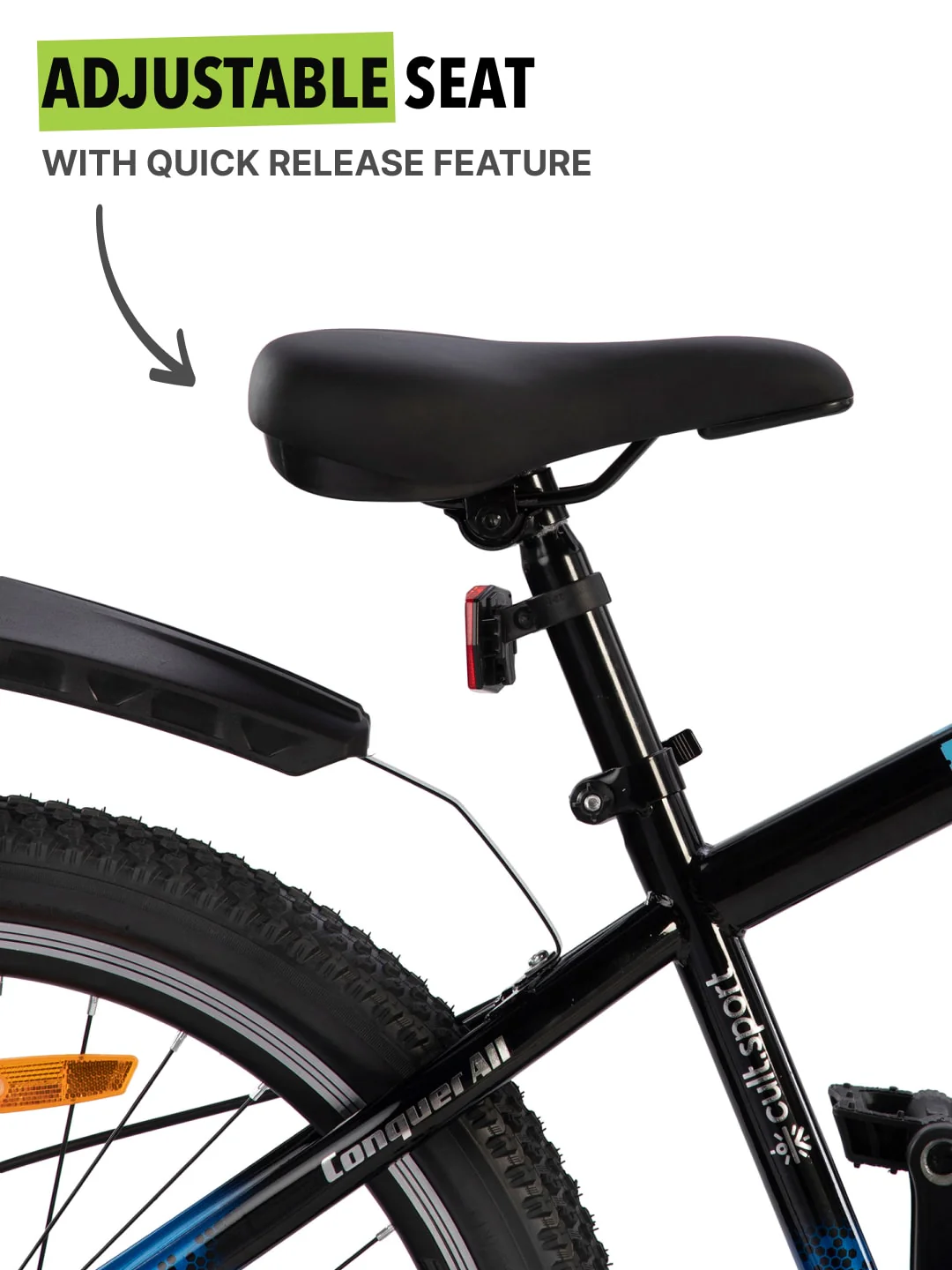 Dauntless24TBlue Steel Single Speed 24 inch Mountain Cycle, Front Suspension, Double Wall Rim and Dual Disc Bake - Image 4