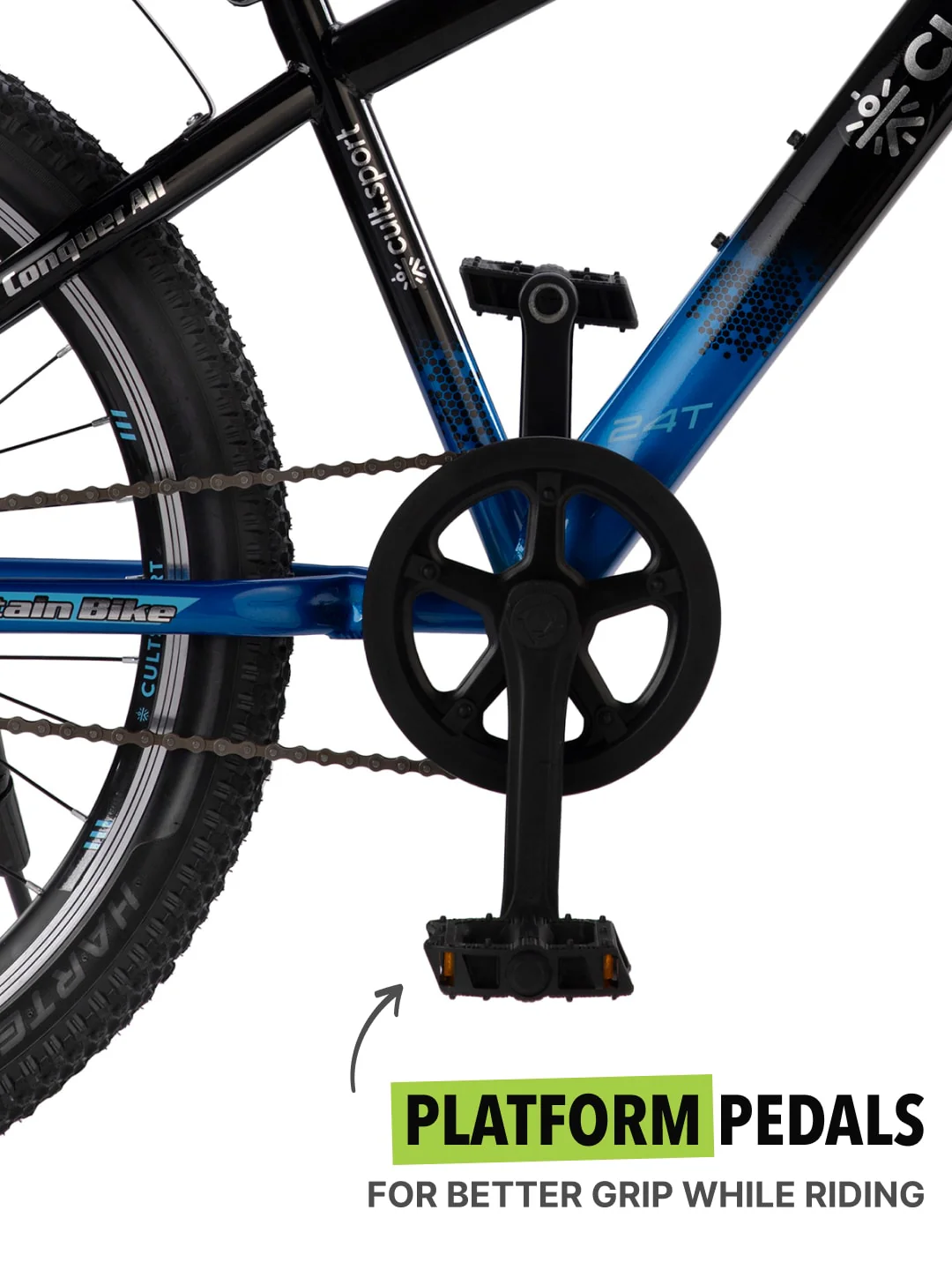Dauntless24TBlue Steel Single Speed 24 inch Mountain Cycle, Front Suspension, Double Wall Rim and Dual Disc Bake - Image 5