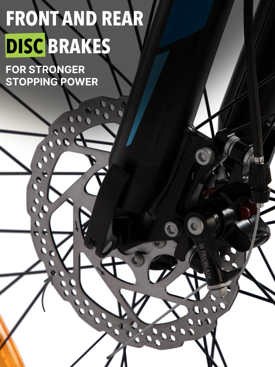Dauntless24TBlue Steel Single Speed 24 inch Mountain Cycle, Front Suspension, Double Wall Rim and Dual Disc Bake - Image 7