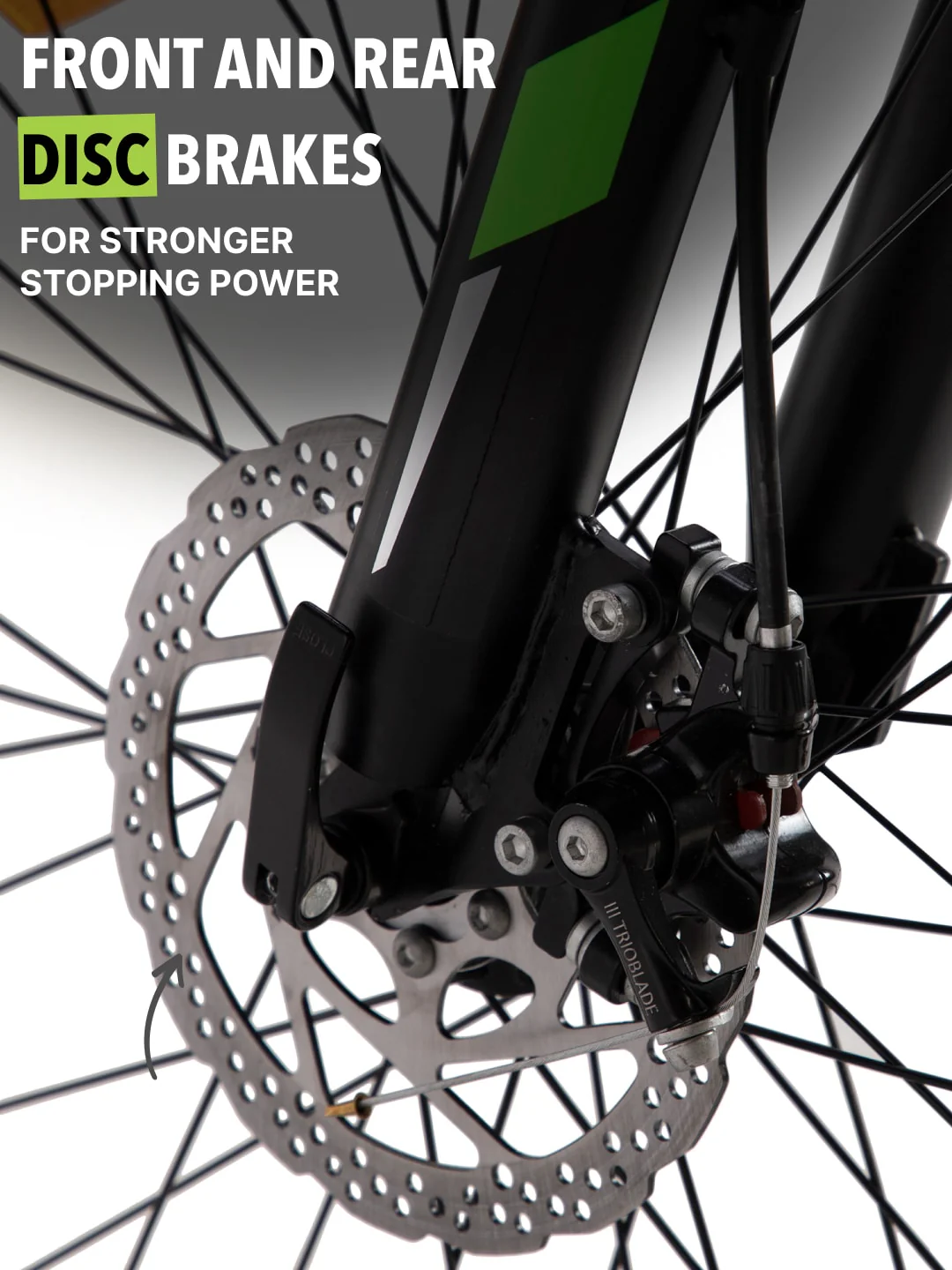 Dauntless24TGreen Steel Single Speed 24 inch Mountain Cycle, Front Suspension, Double Wall Rim and Dual Disc Brake - Image 6