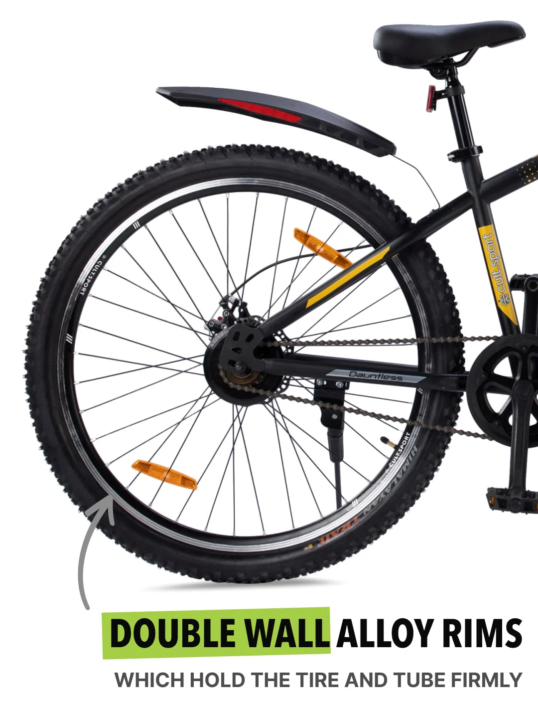 DAUNTLESS29TGREYBLACK Steel Single Speed 29 inch Mountain Cycle, Front Suspension, Double Wall Rim and Dual Disc Brake - Image 6